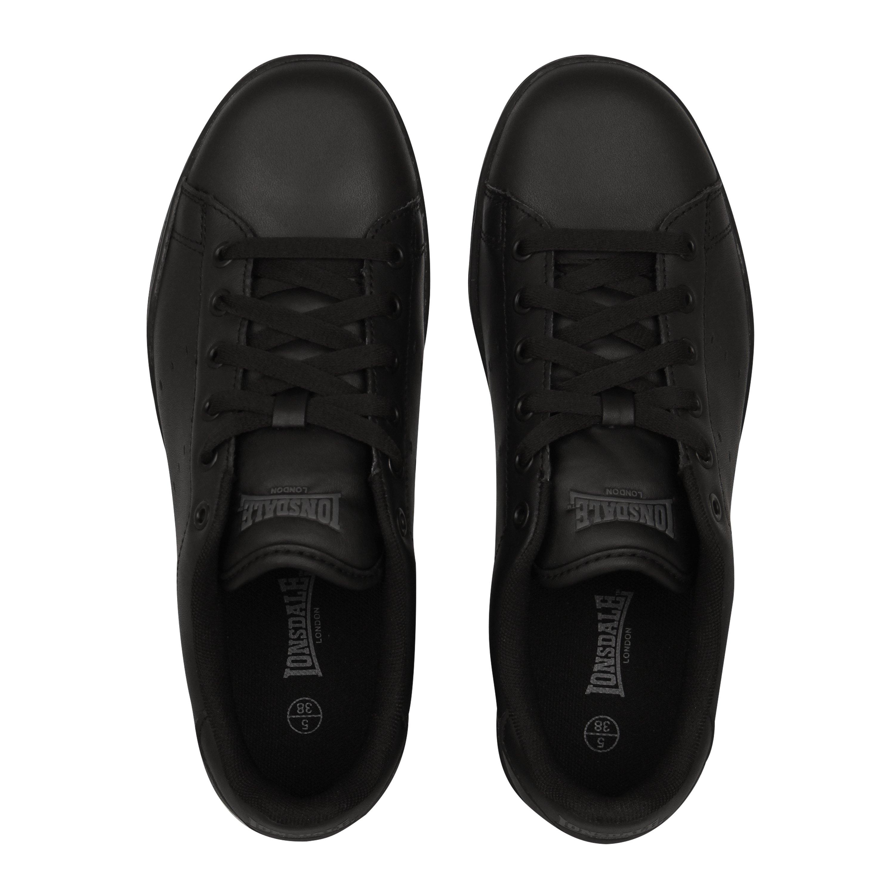 Crno/Crno - Lonsdale - Leyton Leather Trainers Juniors - 5
