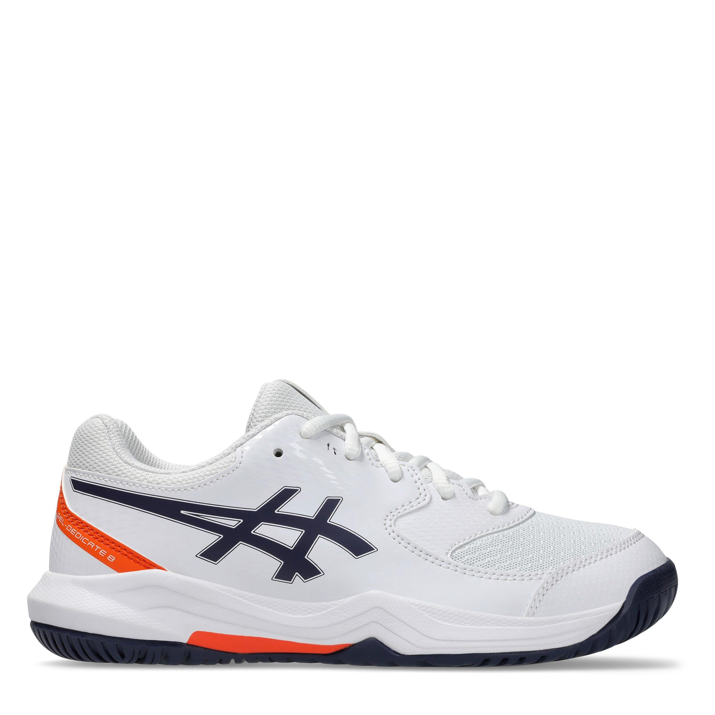 Asics Boys Gel-Dedicate 8 Gs Tennis Shoes  Kids - White/Indigo - 5 (39)