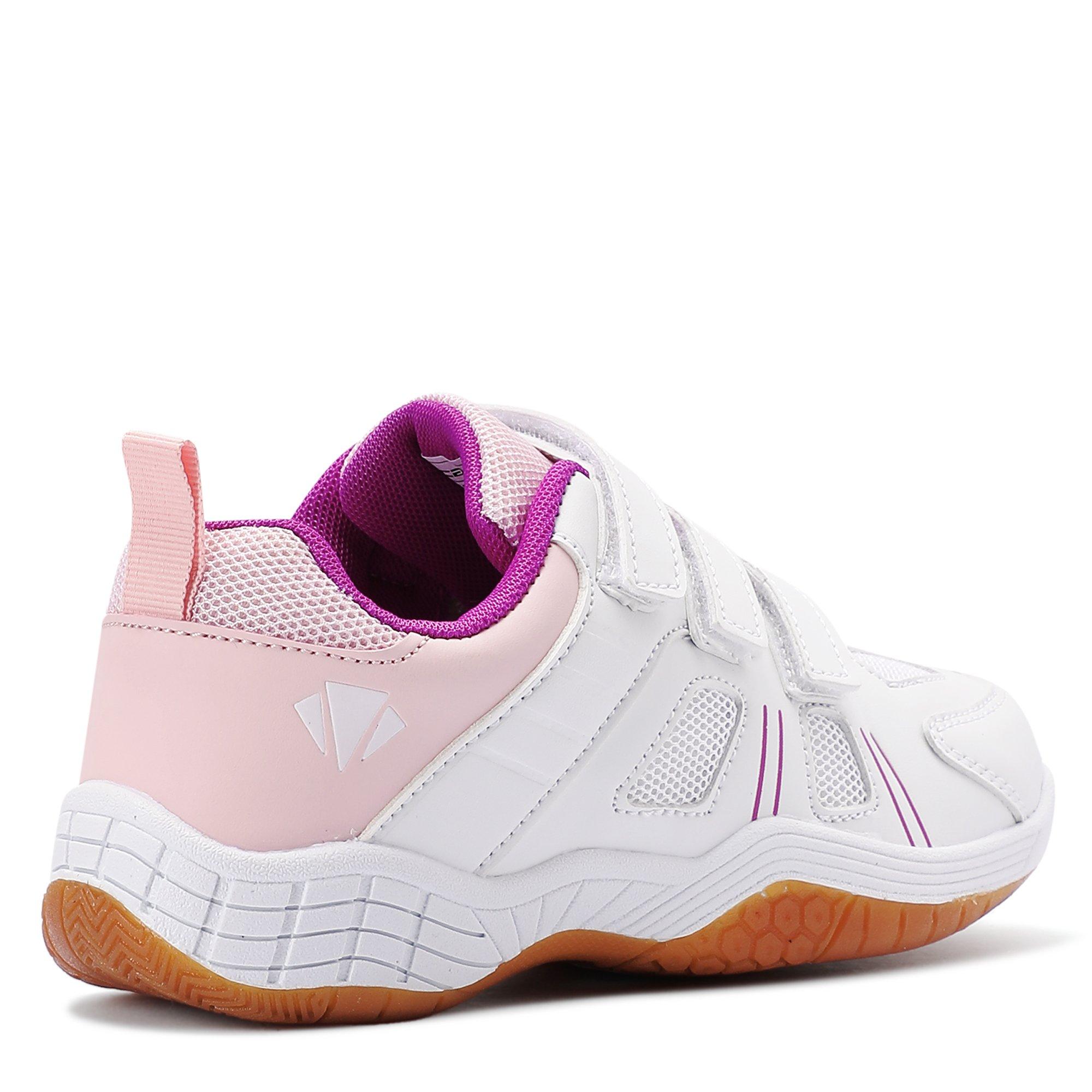 WHITE / PINK - Carlton - CC-109K Badminton Trainers Childrens - 6