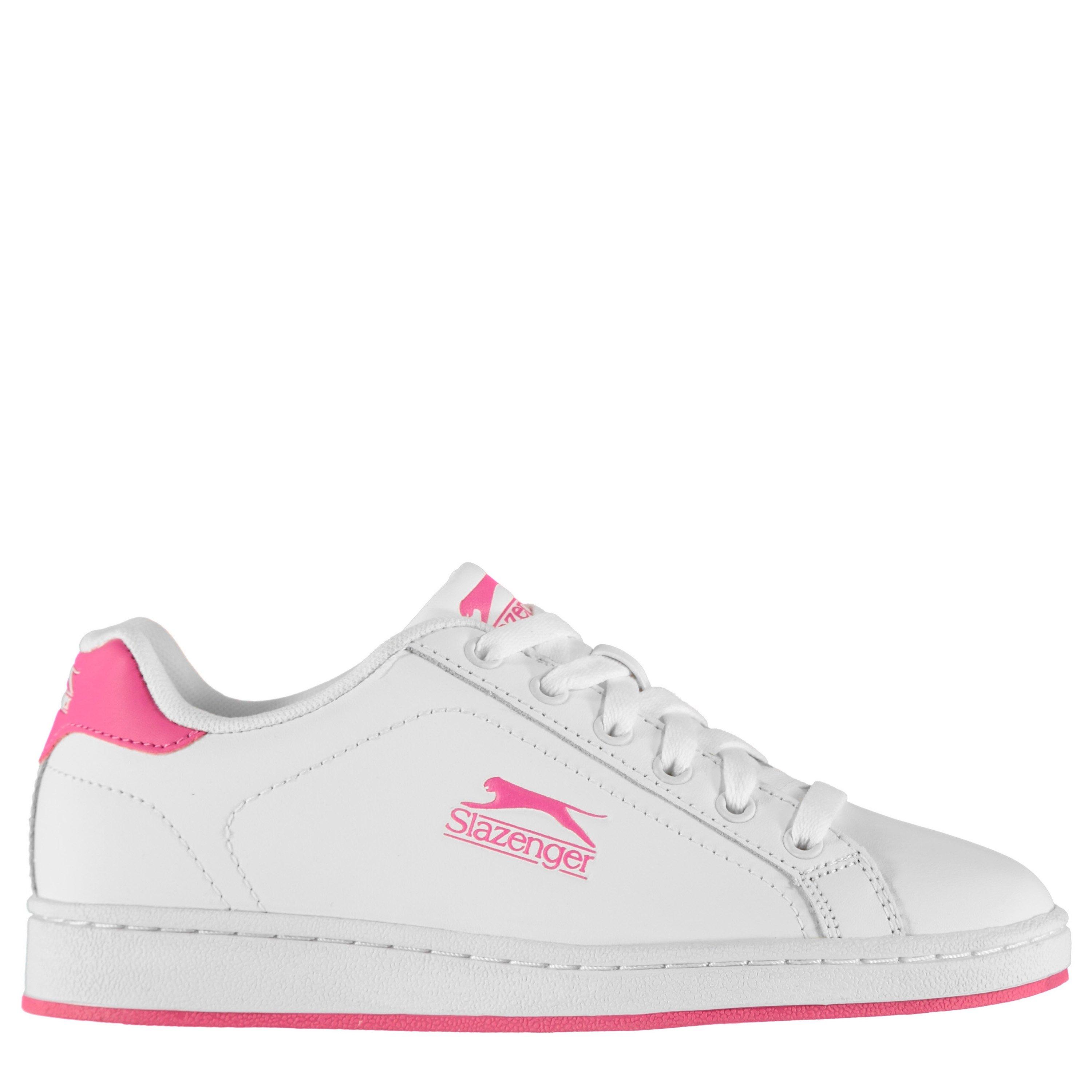 Slazenger Boys Ash Lace Trainers Junior - White/Cerise - 6.5 (40)