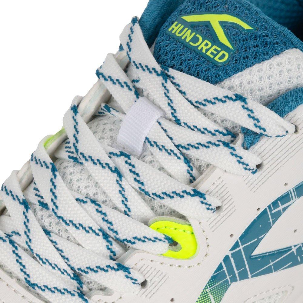 WHITE/BLUE/LIME - Hundred - Galaxy Childrens Badminton Shoes - 6