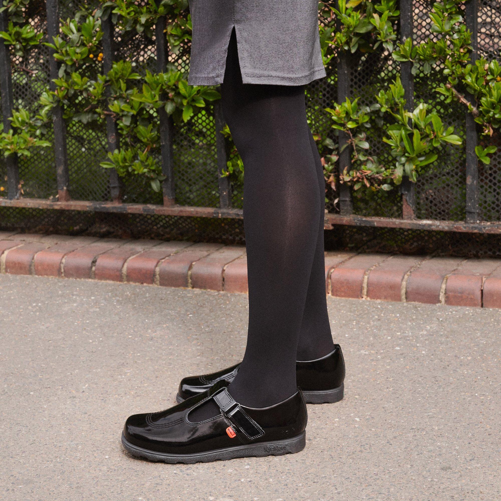 Negro - Kickers - Fragma T Bar Junior Girls Shoes - 8