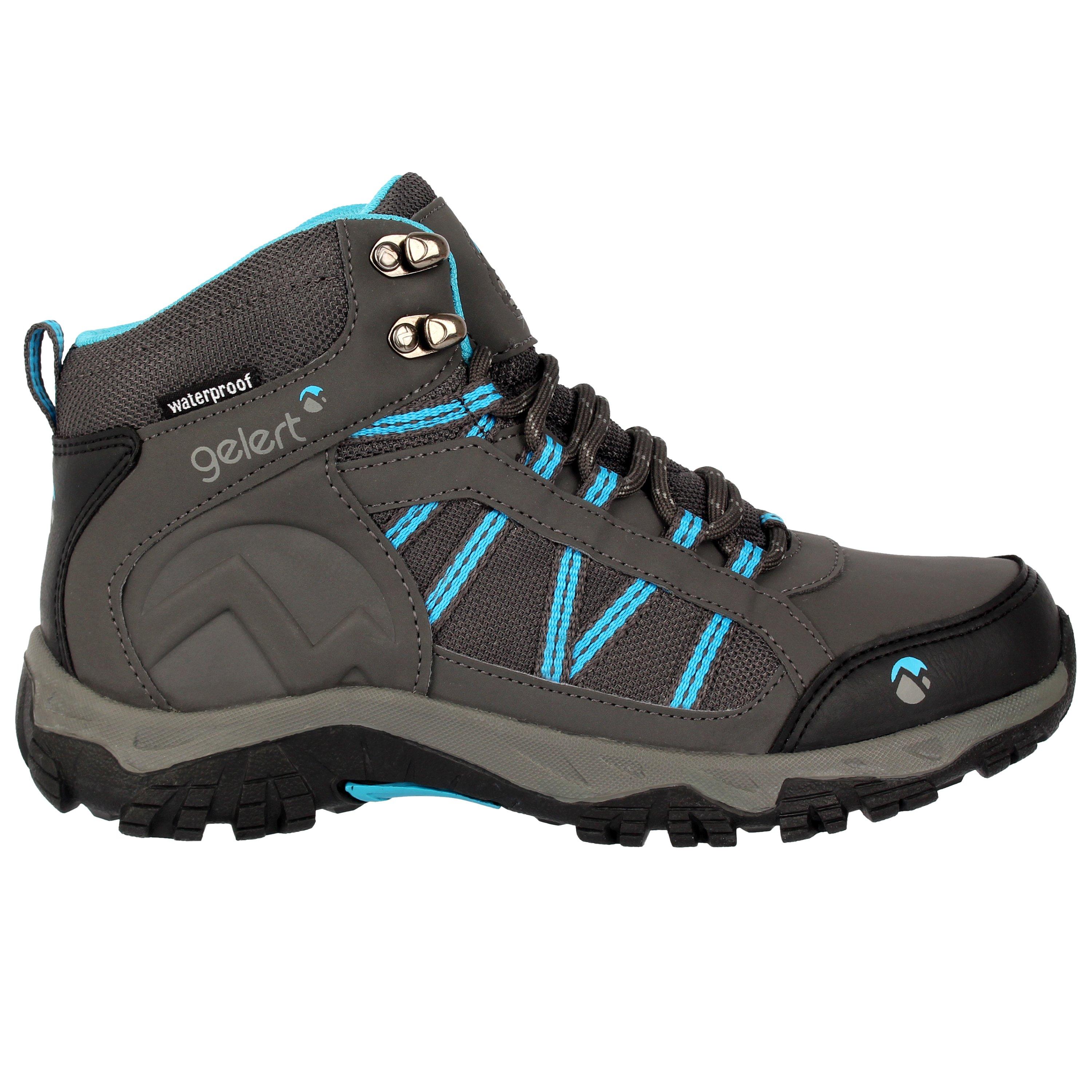 Houtskool/Blauw - Gelert - Horizon Mid Waterproof Walking Boots Juniors - 1
