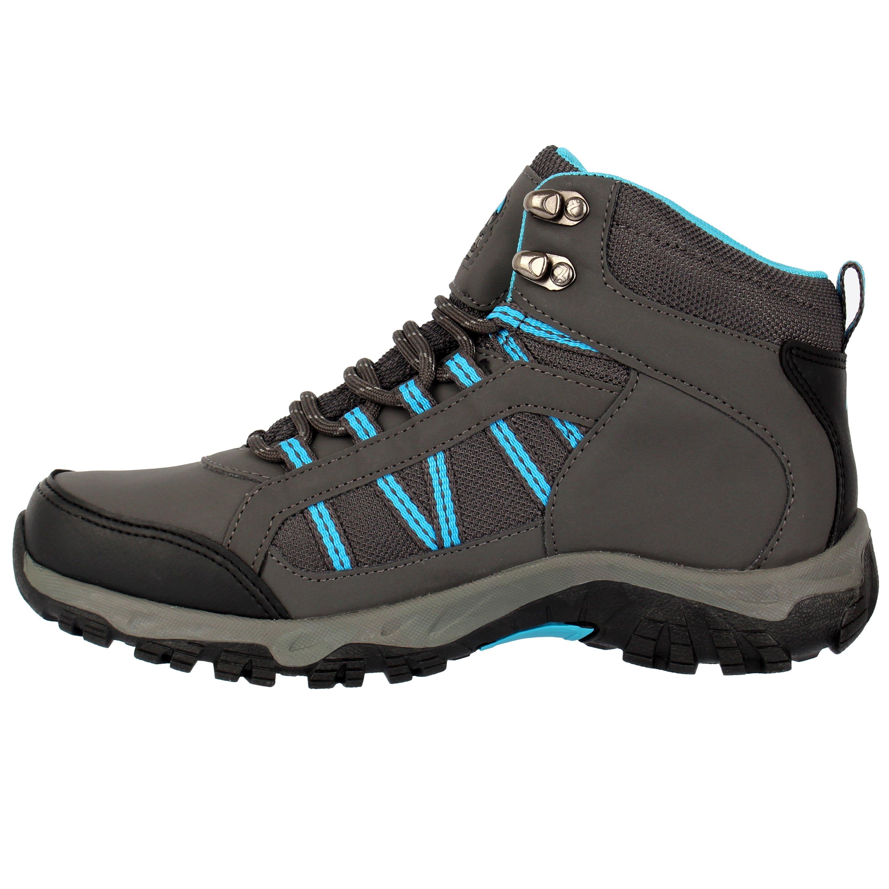 Houtskool/Blauw - Gelert - Horizon Mid Waterproof Walking Boots Juniors - 4