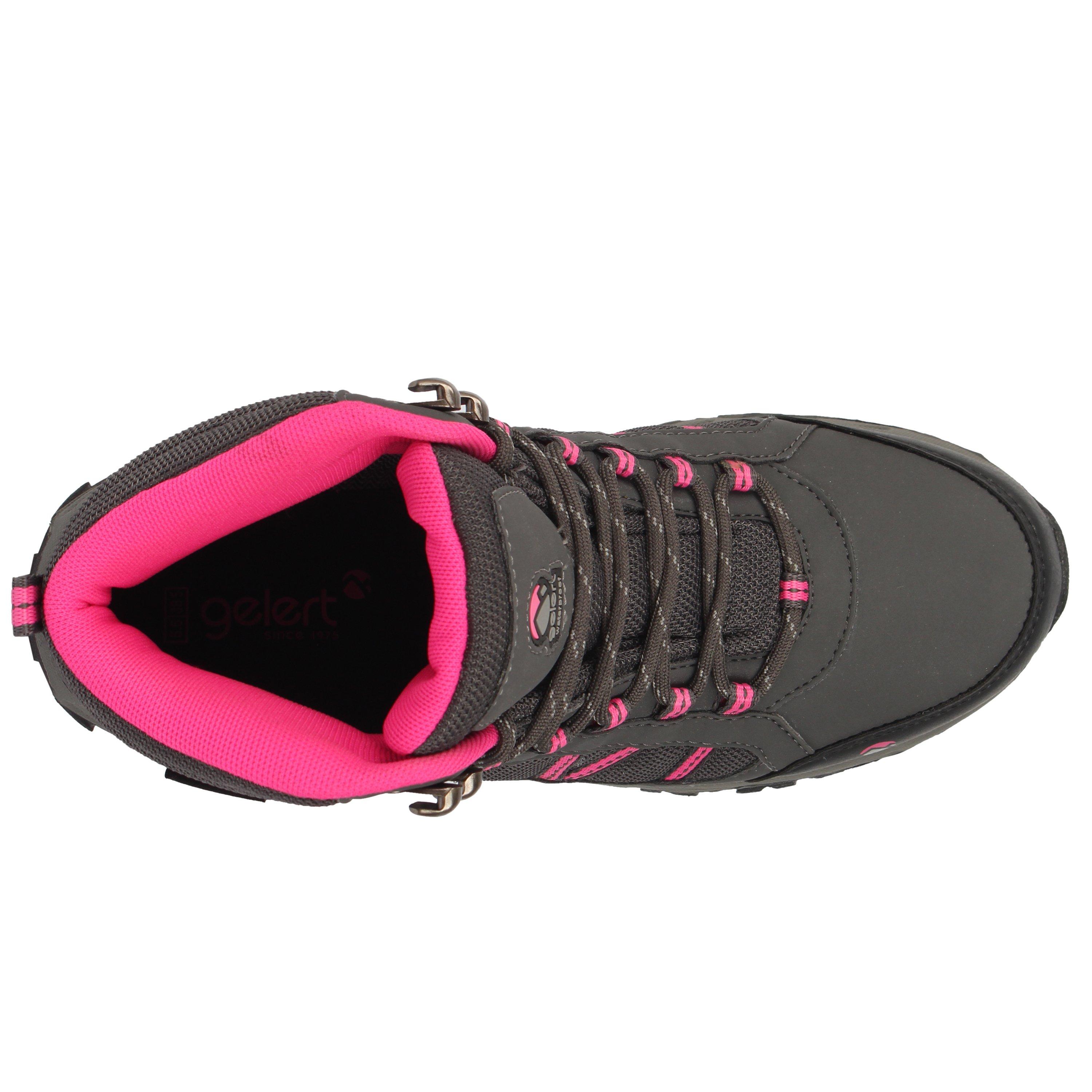 Charcoal/Pink - Gelert - Horizon Mid Waterproof Walking Boots Juniors - 3
