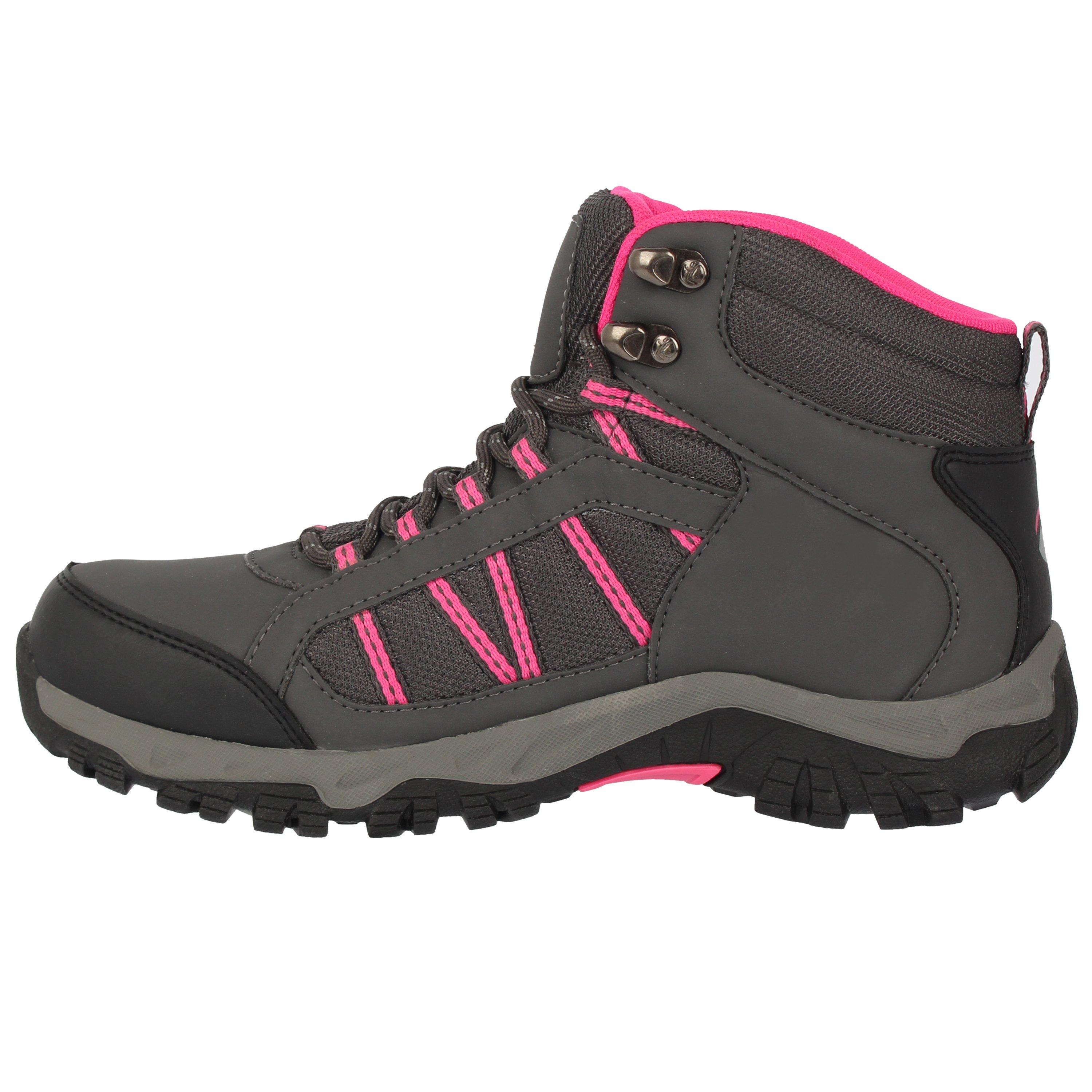 Charcoal/Pink - Gelert - Horizon Mid Waterproof Walking Boots Juniors - 4