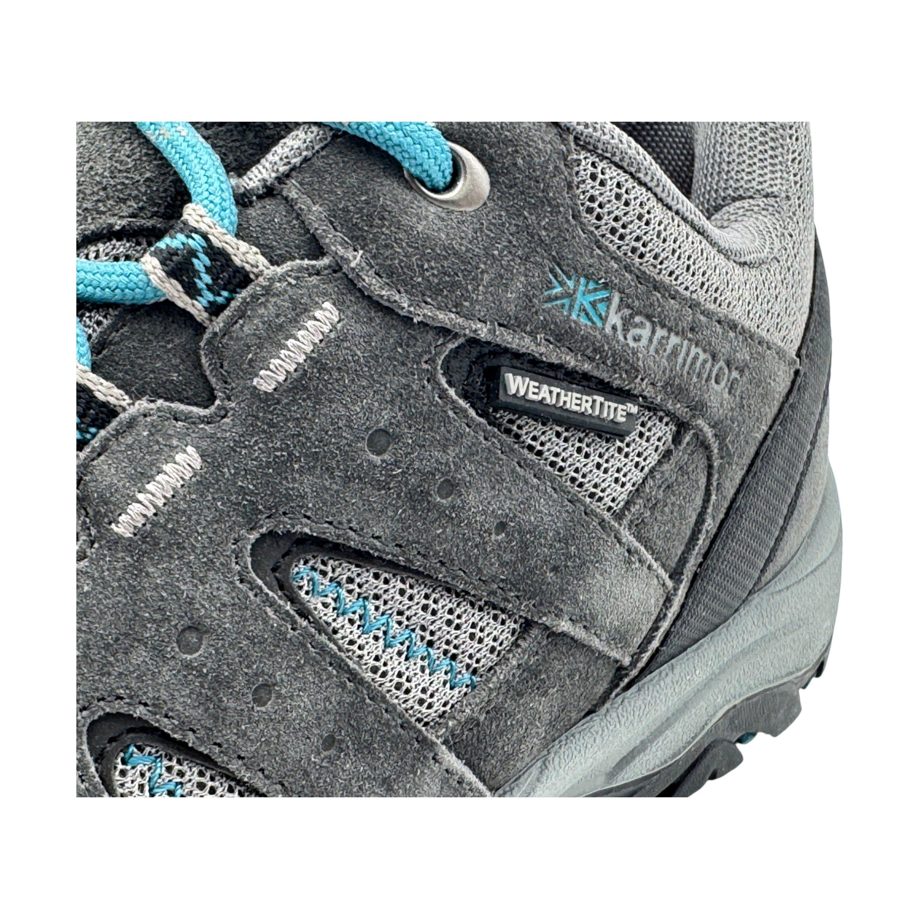 Grey/Teal - Karrimor - Mount Waterproof Walking Shoes Juniors - 7