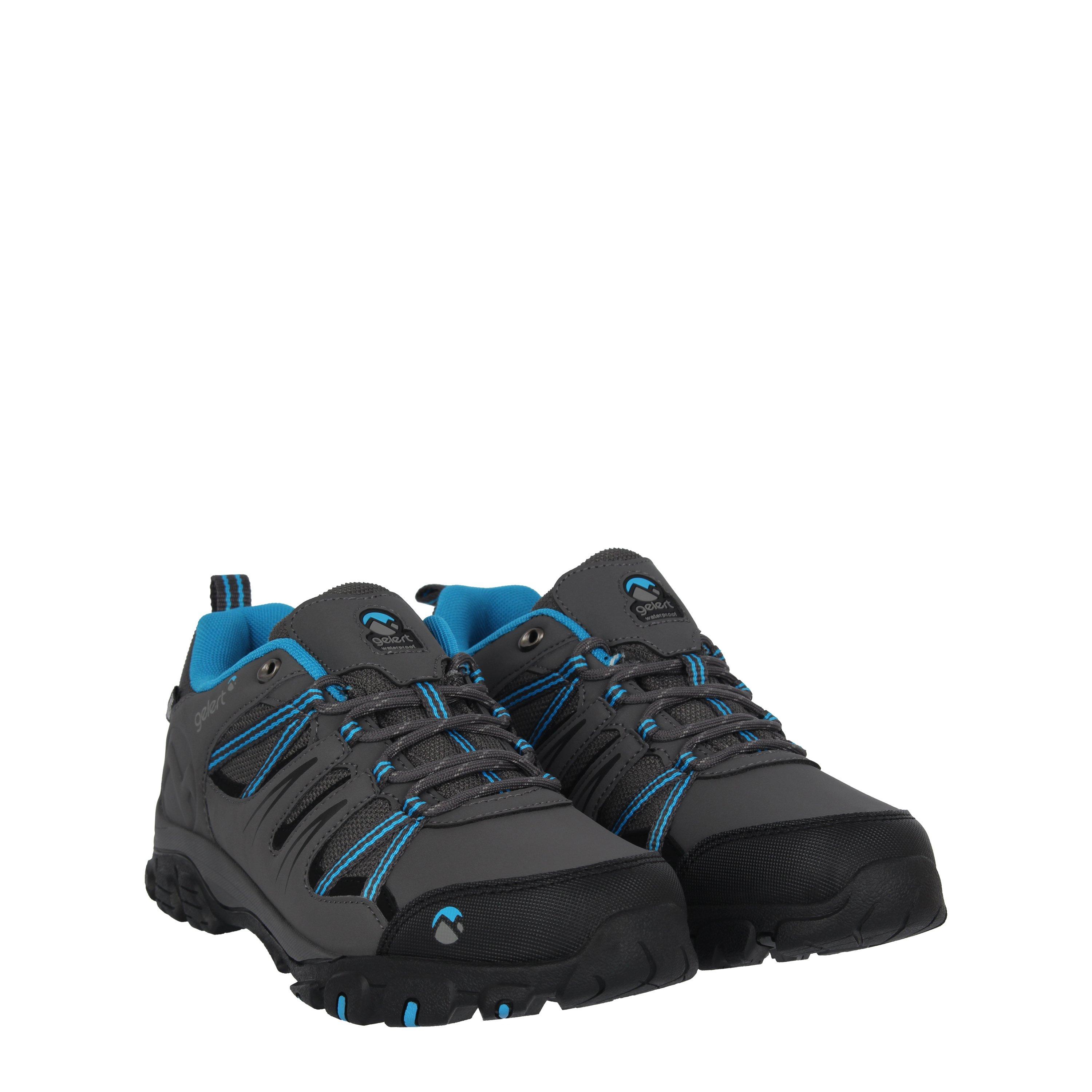 Kohle/Blau - Gelert - Horizon Low WP Juniors Walking Shoes - 3