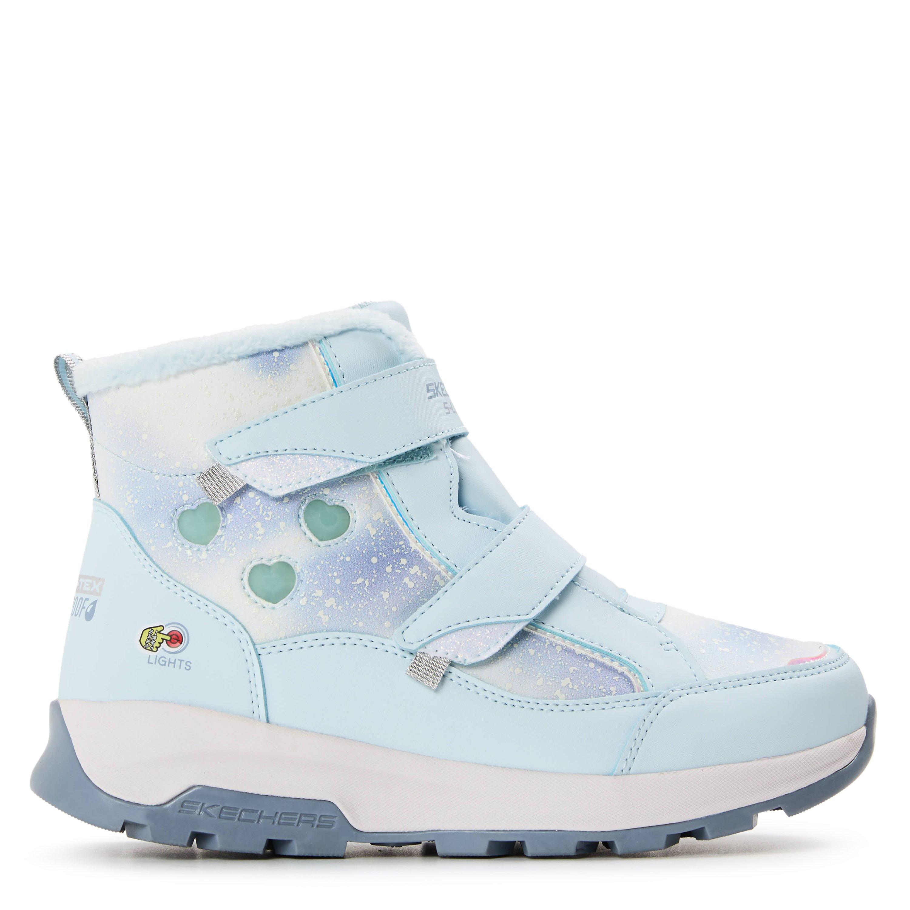 Light Blue - Skechers - Unisex Kids' Double Strap Lighted Mid Walking Shoes - 1