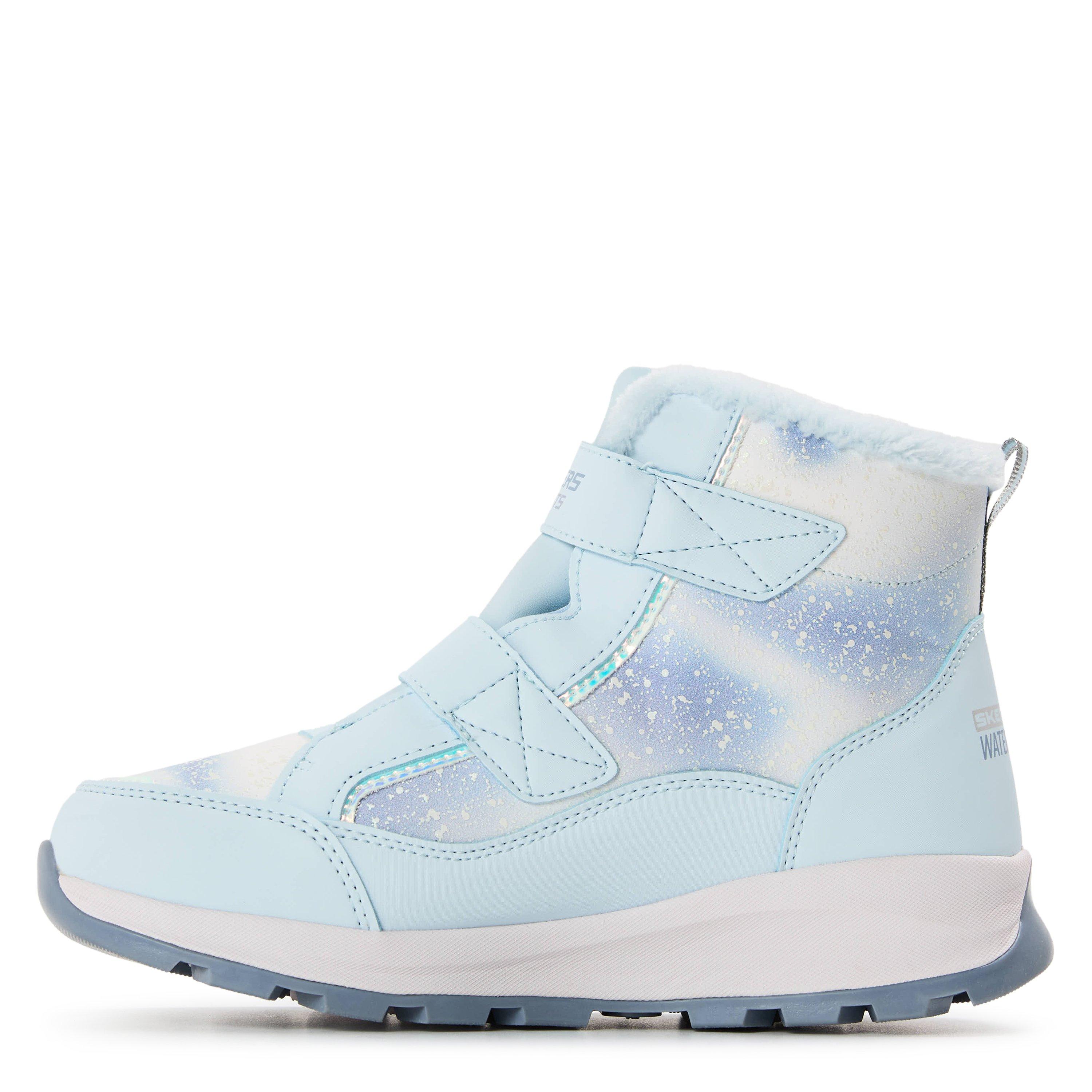 Light Blue - Skechers - Double Strap Lighted Waterproof Mid Walking Shoes Unisex Kids - 2