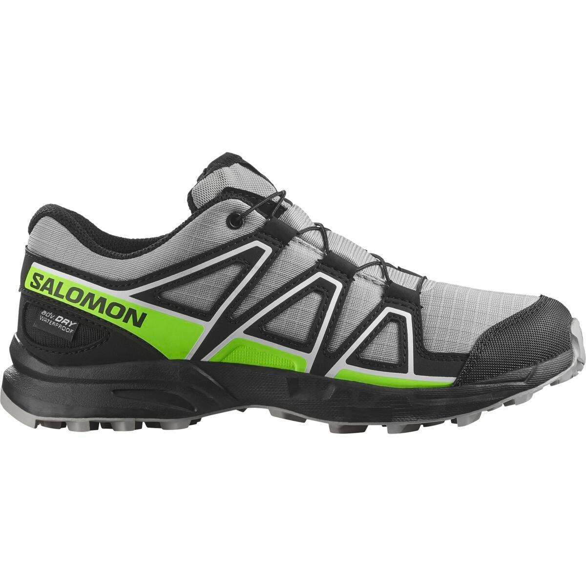 Salomon Boys Speedcross Waterproof Trail Running Shoes Junior - Alloy/Green - 4 (36.5)