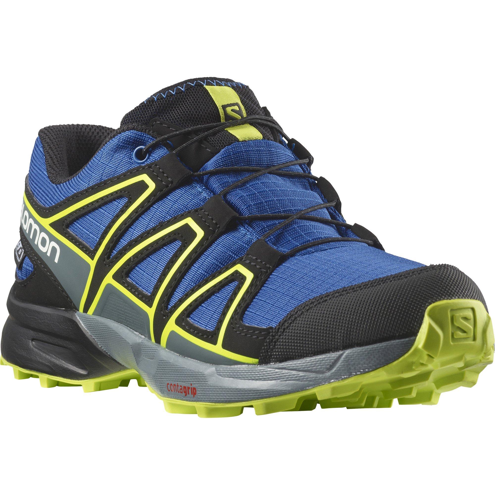 Blau/Schwarz/Limette - Salomon - Speedcross Waterproof Trail Running Shoes Junior - 2