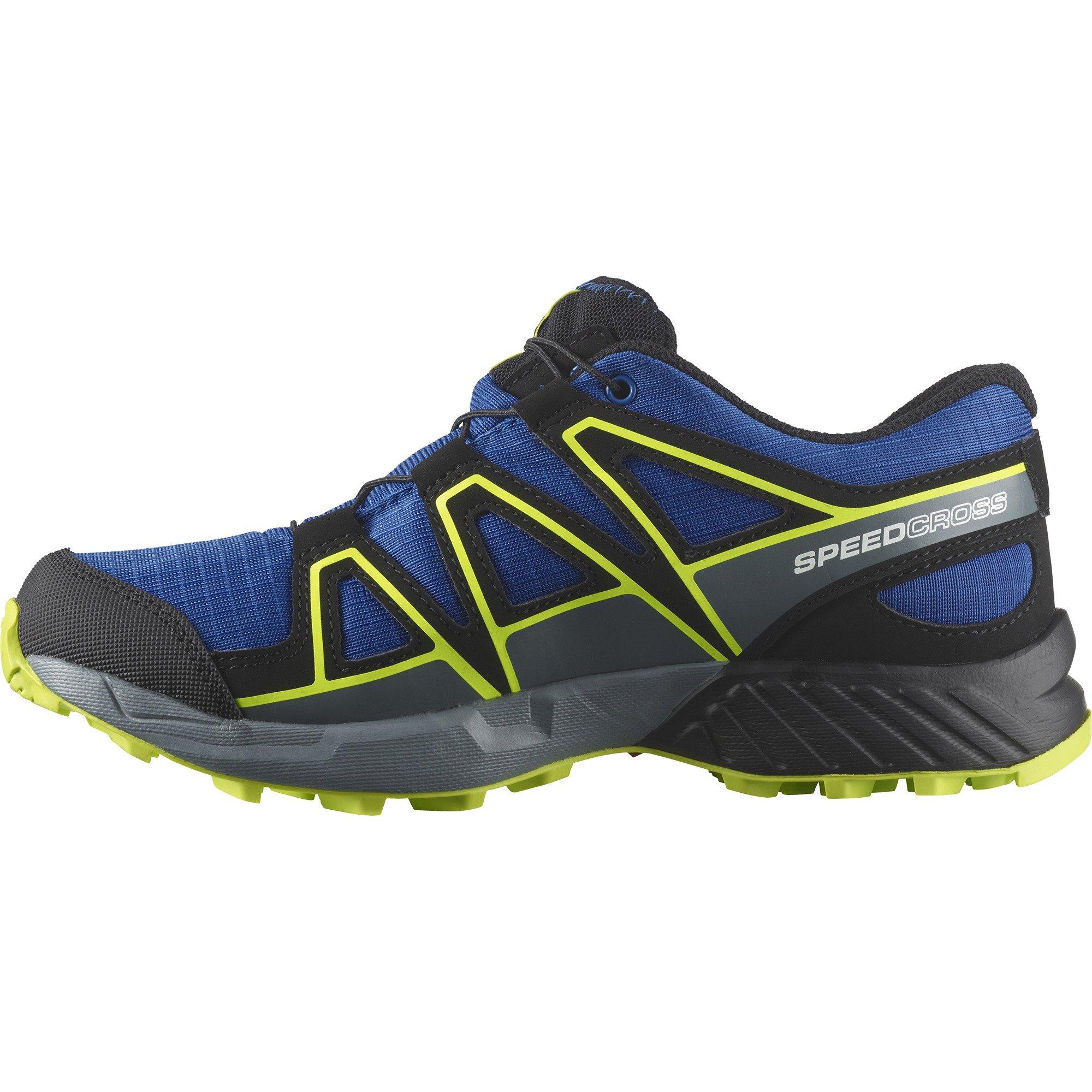 Blau/Schwarz/Limette - Salomon - Speedcross Waterproof Trail Running Shoes Junior - 3