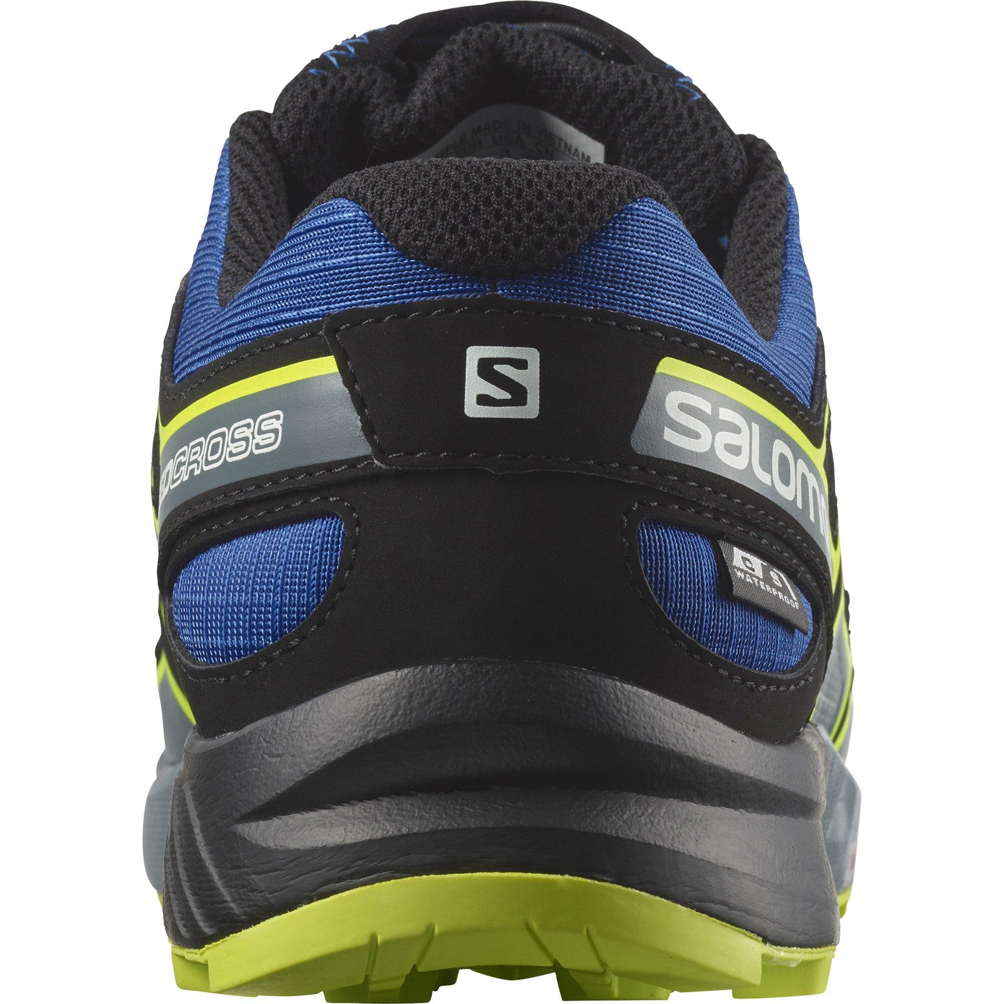 Blau/Schwarz/Limette - Salomon - Speedcross Waterproof Trail Running Shoes Junior - 4