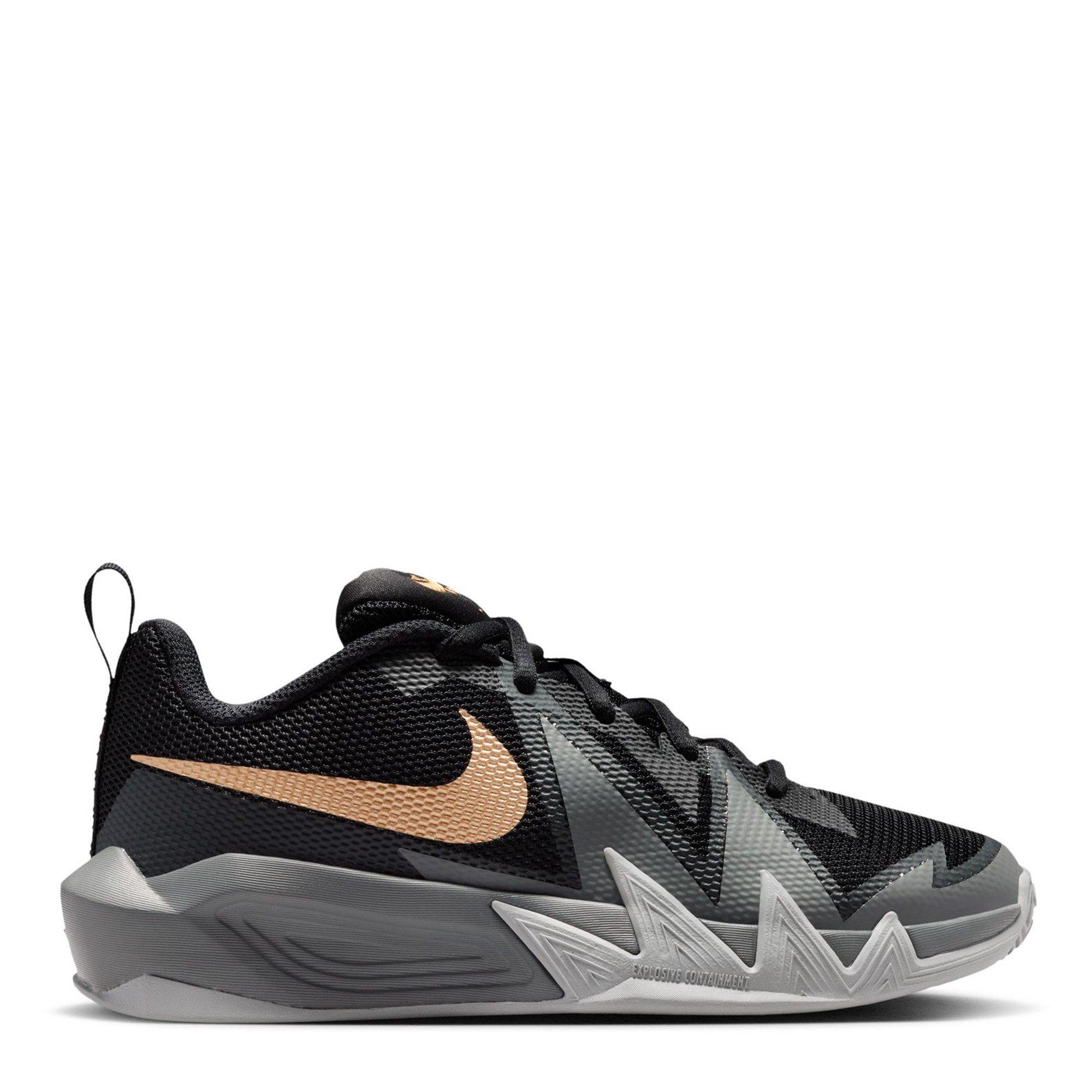 Black/Mtlc Gold - Nike - Kids' Basketball Trainers - 1