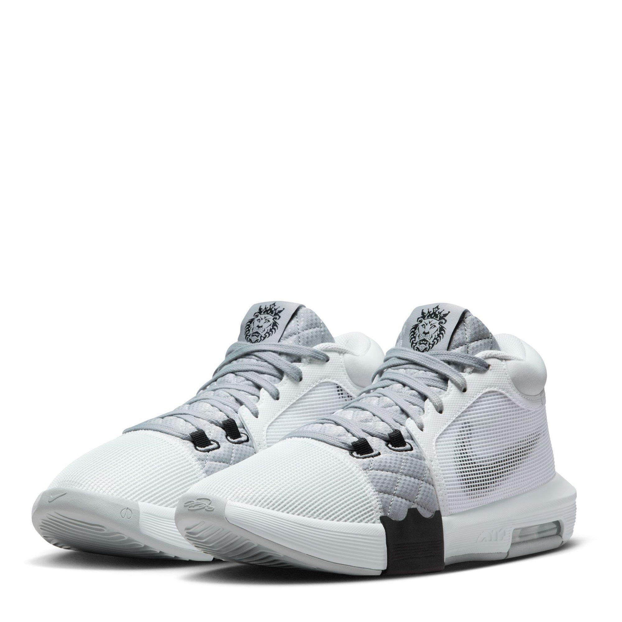 Weiß/Schwarz/Grau - Nike - Lebron Witness VIII Basketball Trainers Juniors - 4