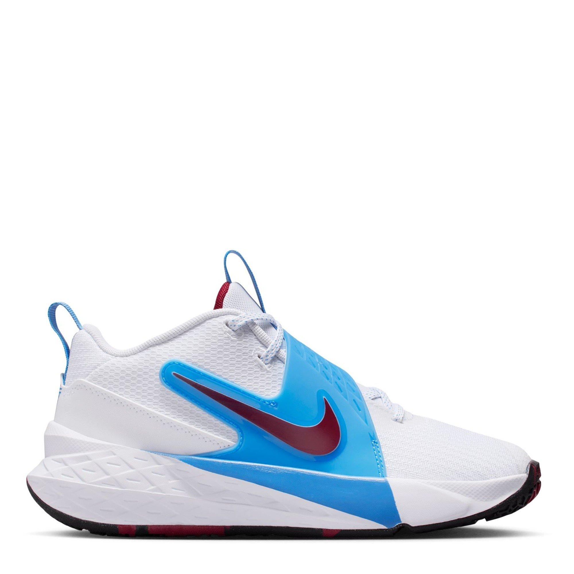 White/Team Red - Nike - Team Hustle D 12 Kids Basketball Shoes - 1
