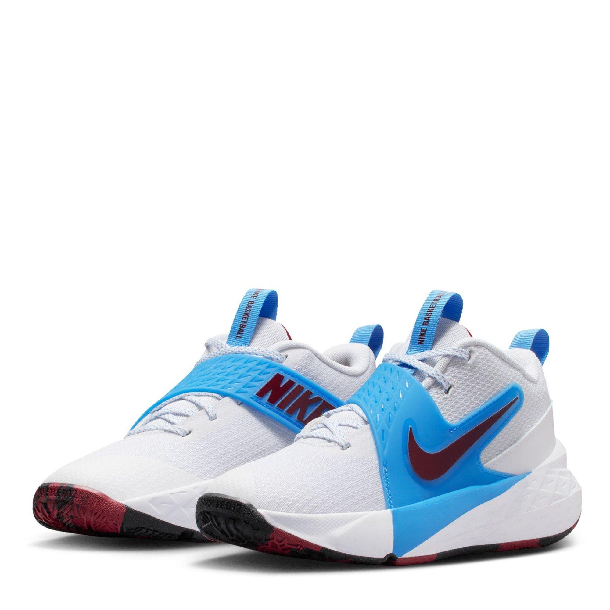 Blanc/Équipe Rouge - Nike - Team Hustle D 12 Kids Basketball Shoes - 4