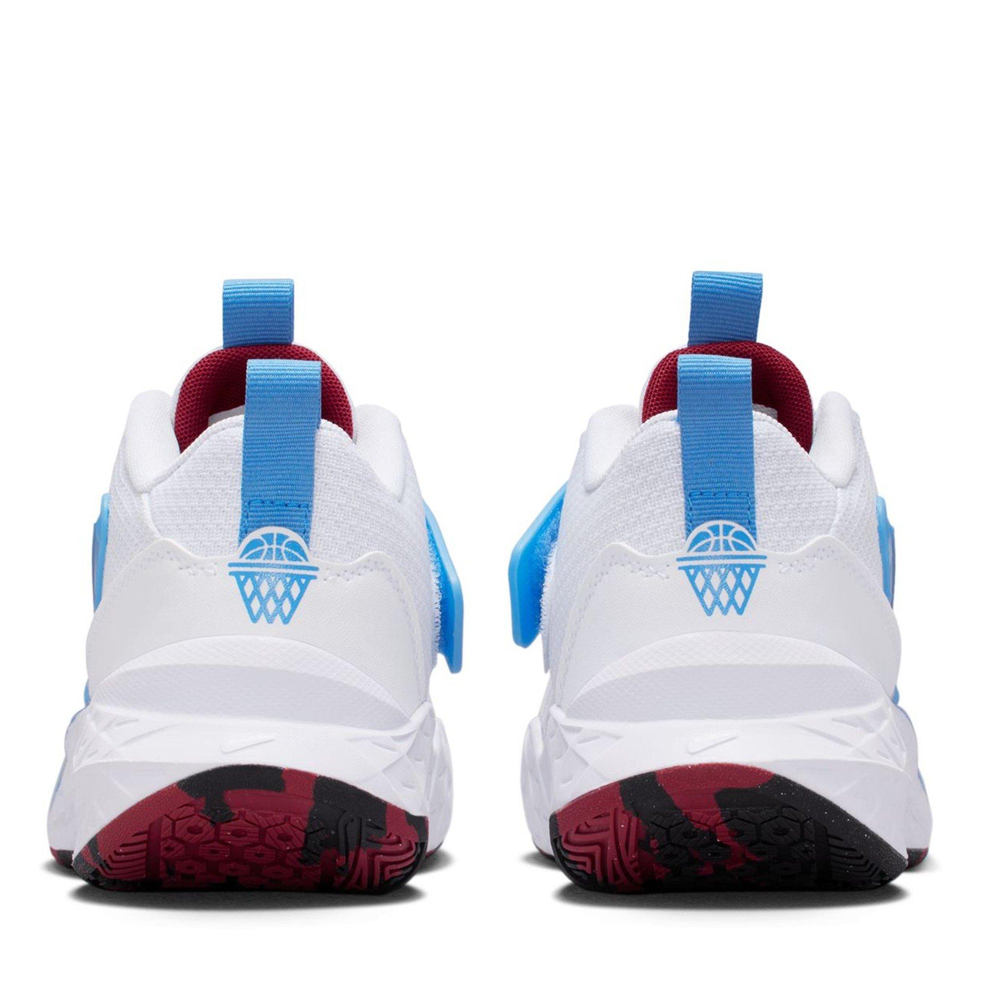 Blanc/Équipe Rouge - Nike - Team Hustle D 12 Kids Basketball Shoes - 5
