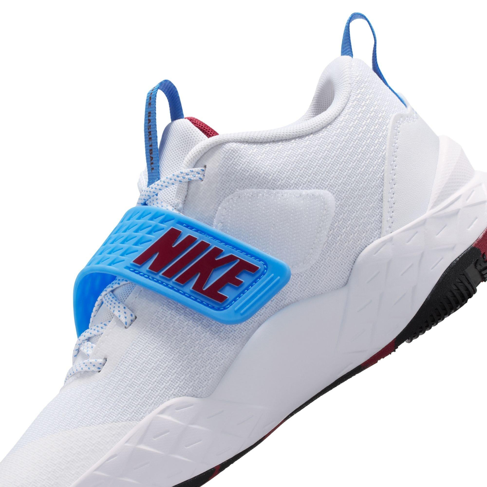 Blanc/Équipe Rouge - Nike - Team Hustle D 12 Kids Basketball Shoes - 9