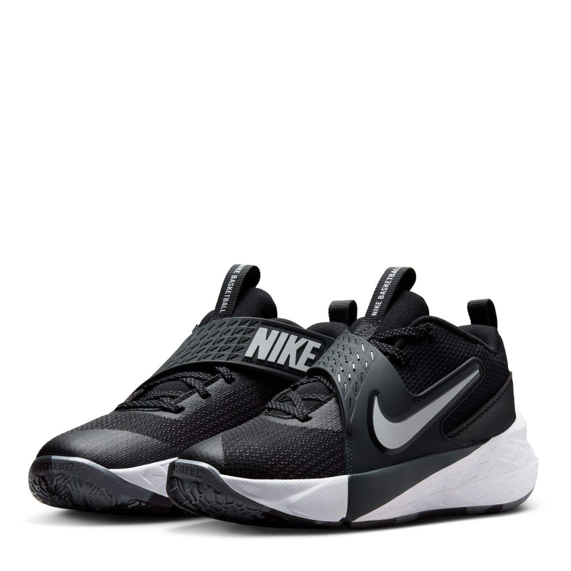 Zwart/Wit - Nike - Team Hustle D 12 Kids Basketball Shoes - 4