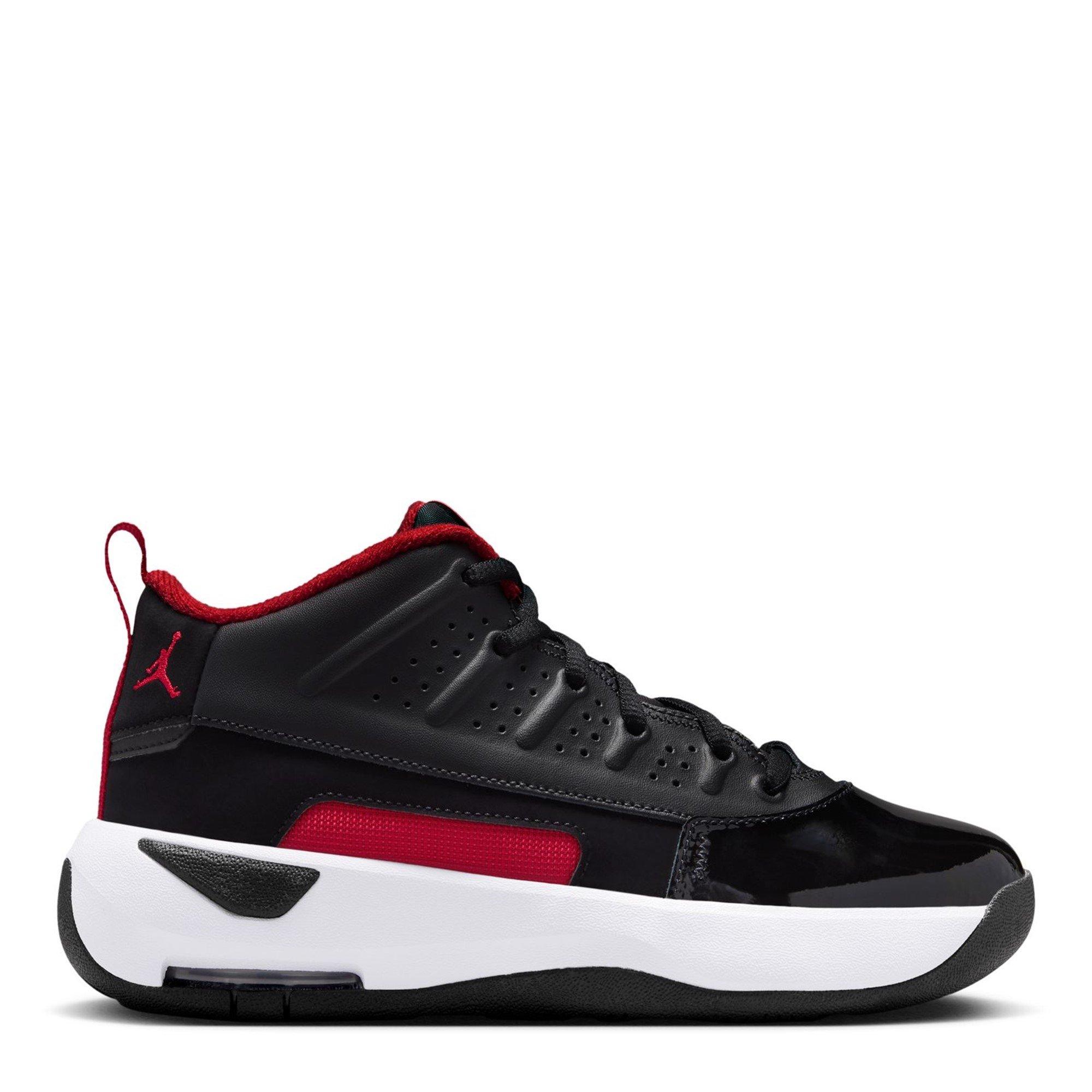 Air Jordan Boys Kids' Basketball Trainers - Black/Red - 4 (36.5)
