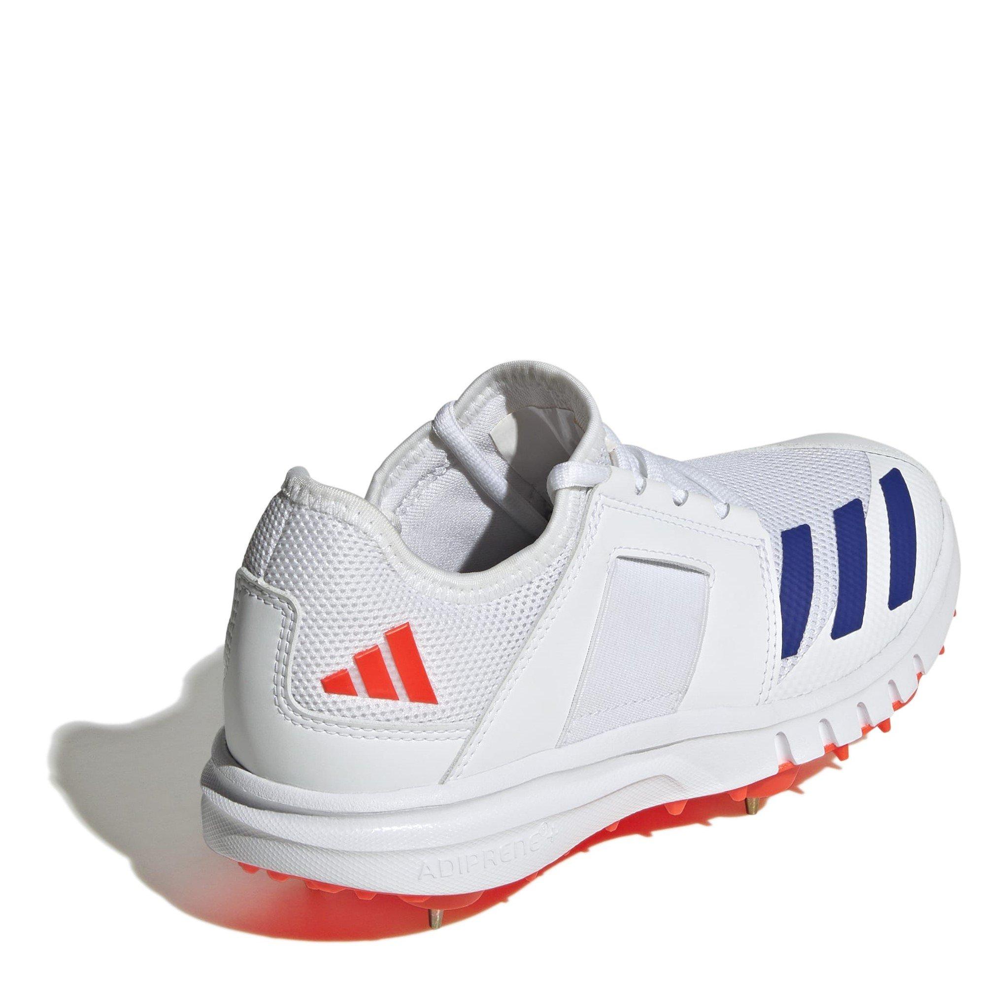 Weiß/Blau - adidas - Howzat Spike Junior 20 Cricket Shoes - 4