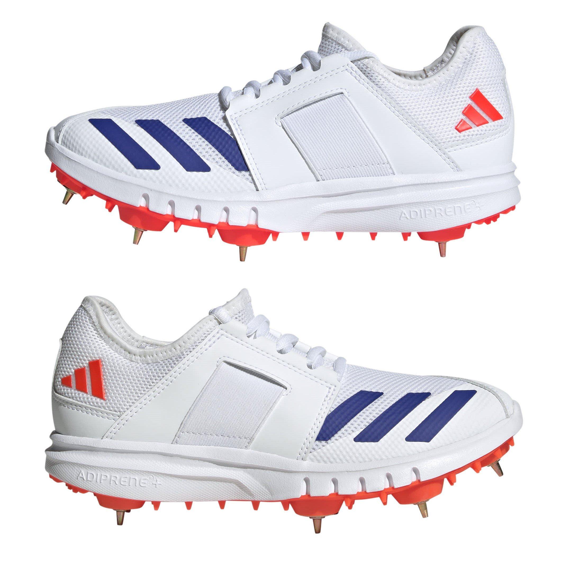 Weiß/Blau - adidas - Howzat Spike Junior 20 Cricket Shoes - 9