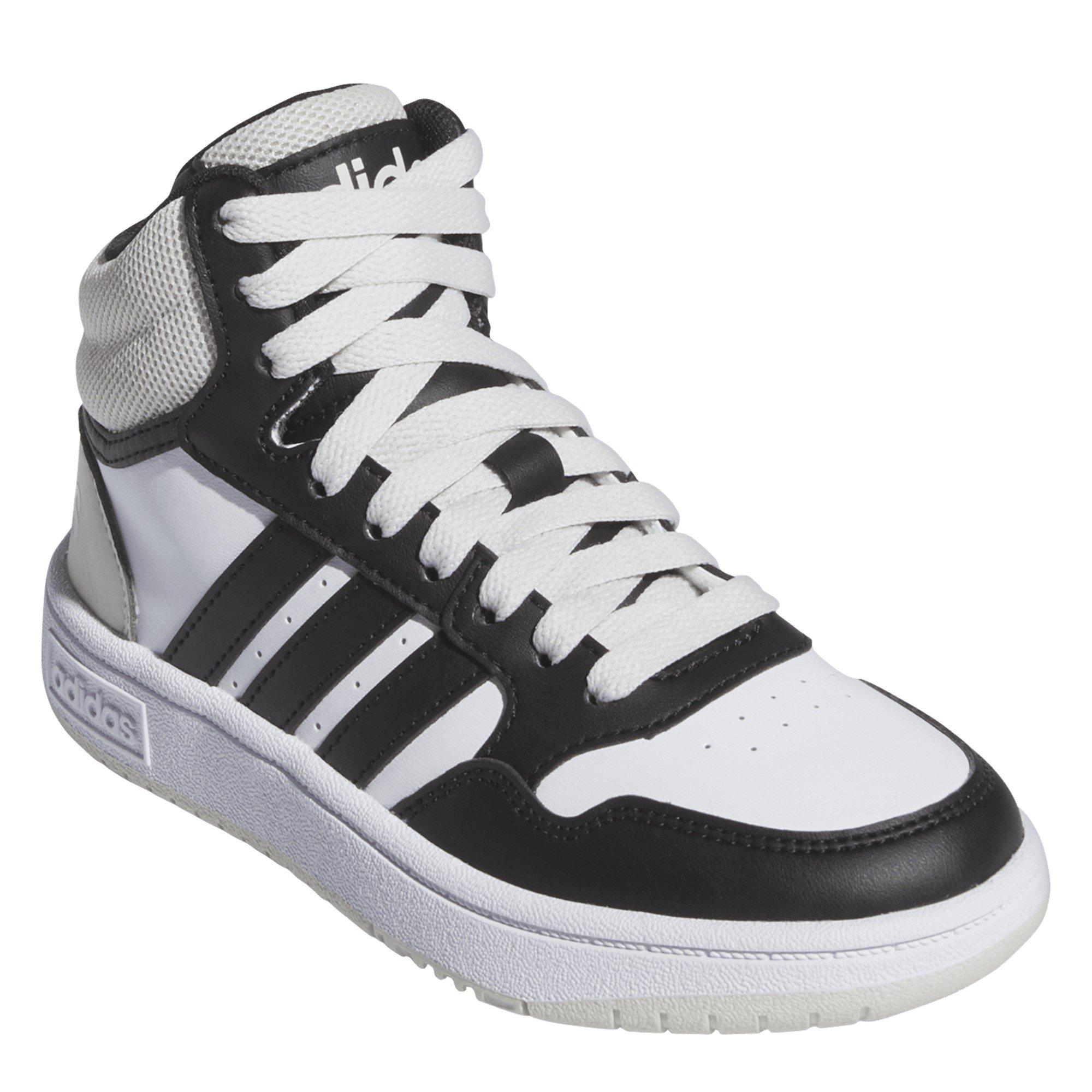 Orbgry/Blk/Wht - adidas - Hoops 3.0 Mid K Basketball Trainers Unisex Kids - 3