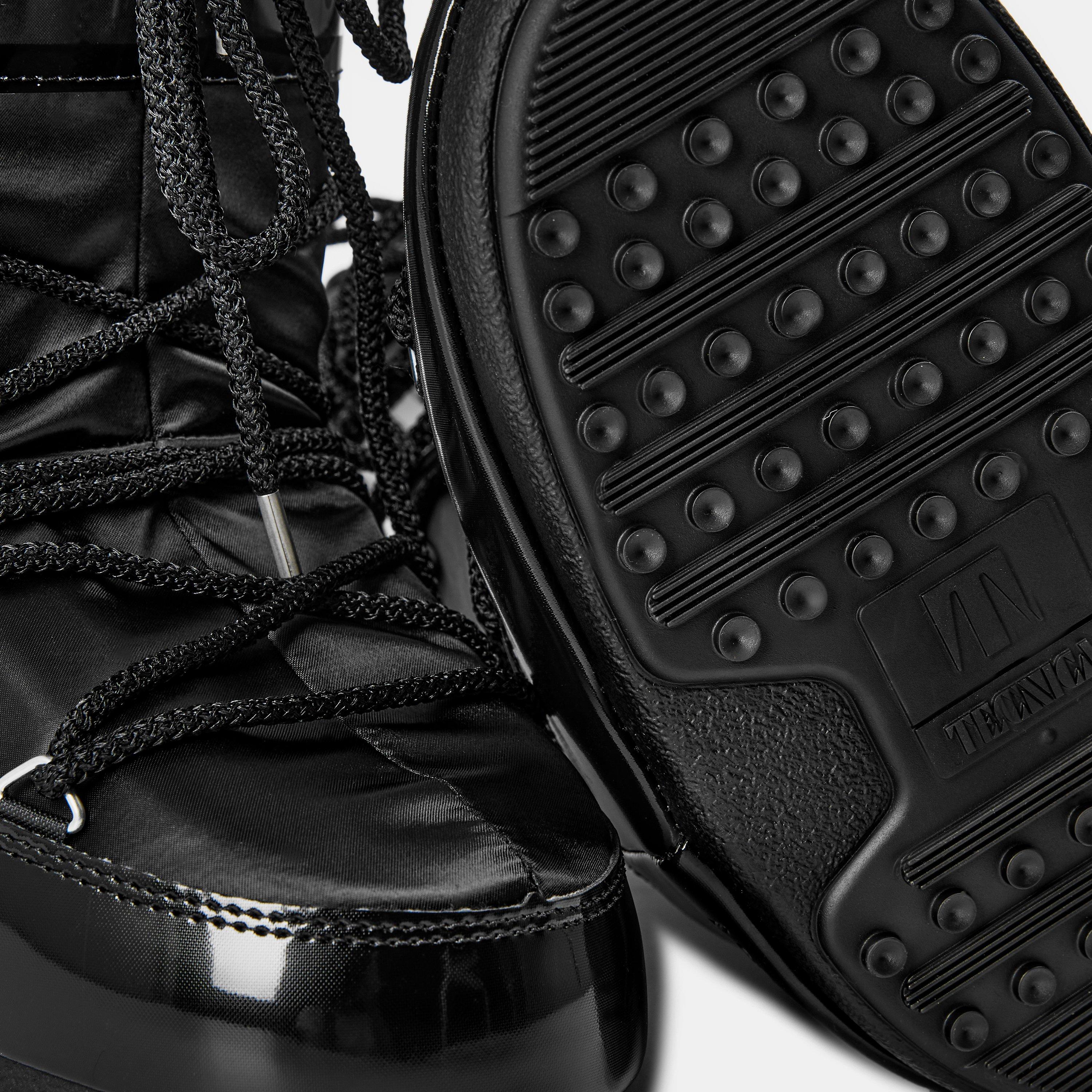 Black N001 - Moon Boot - Unisex Kids' Icon Glance Snow Boots - 3