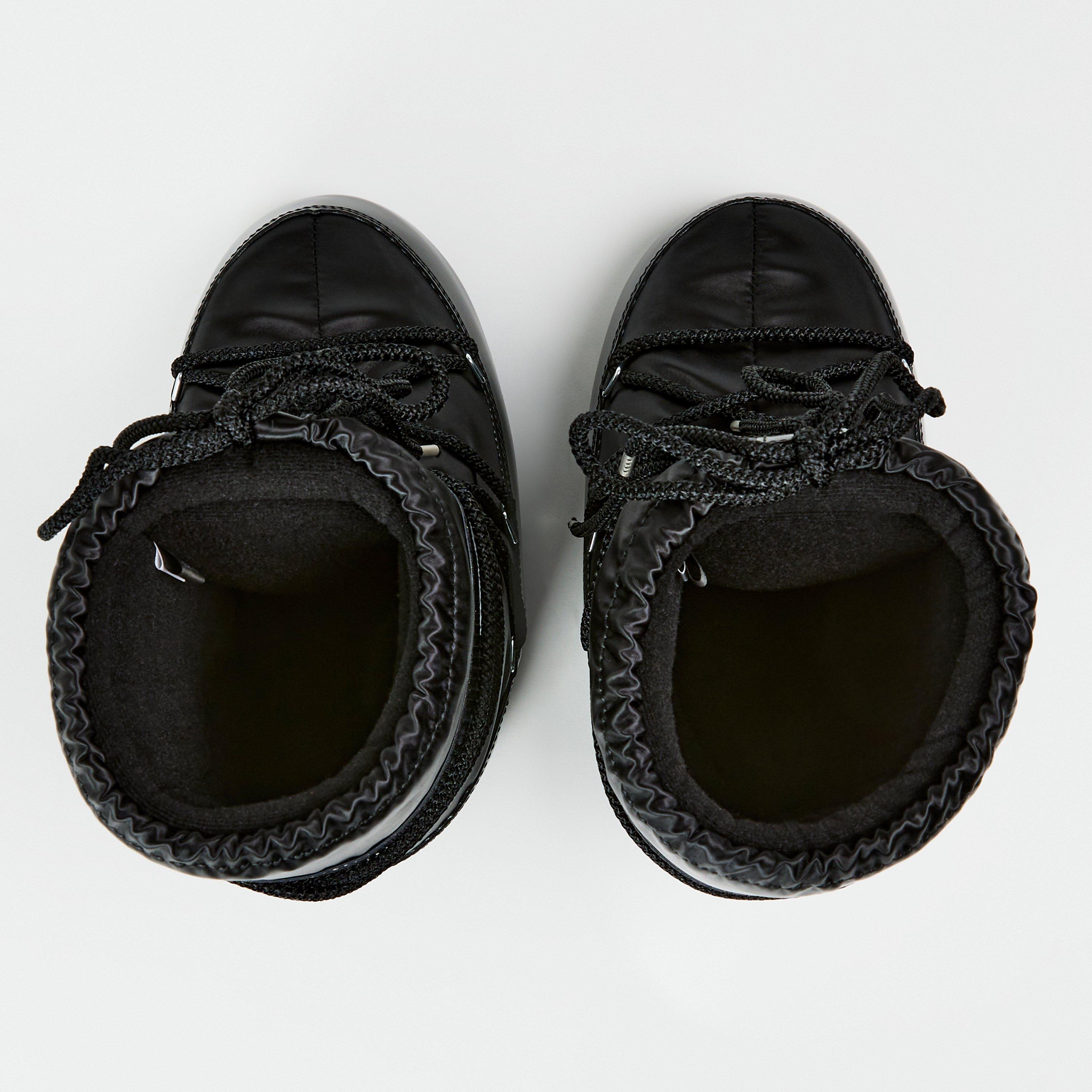 Black N001 - Moon Boot - Unisex Kids' Icon Glance Snow Boots - 4