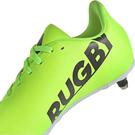 Lmn/Blk/Wht - adidas - Junior Soft Ground Rugby Boots - 8