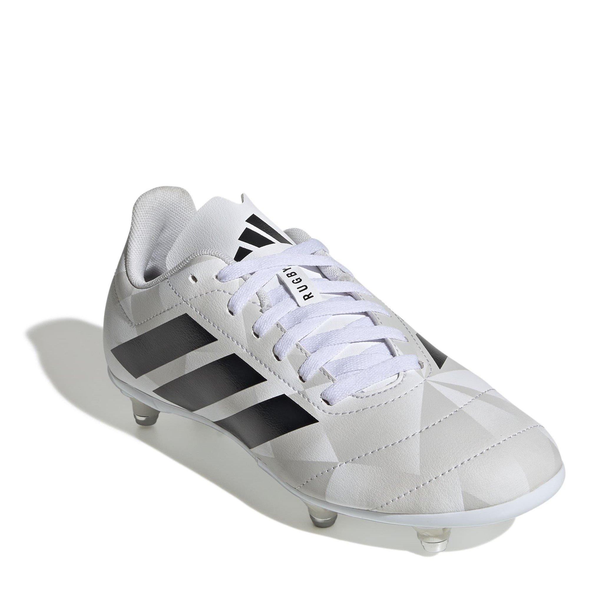 White/Black - adidas - Junior Soft Ground Rugby Boots - 3