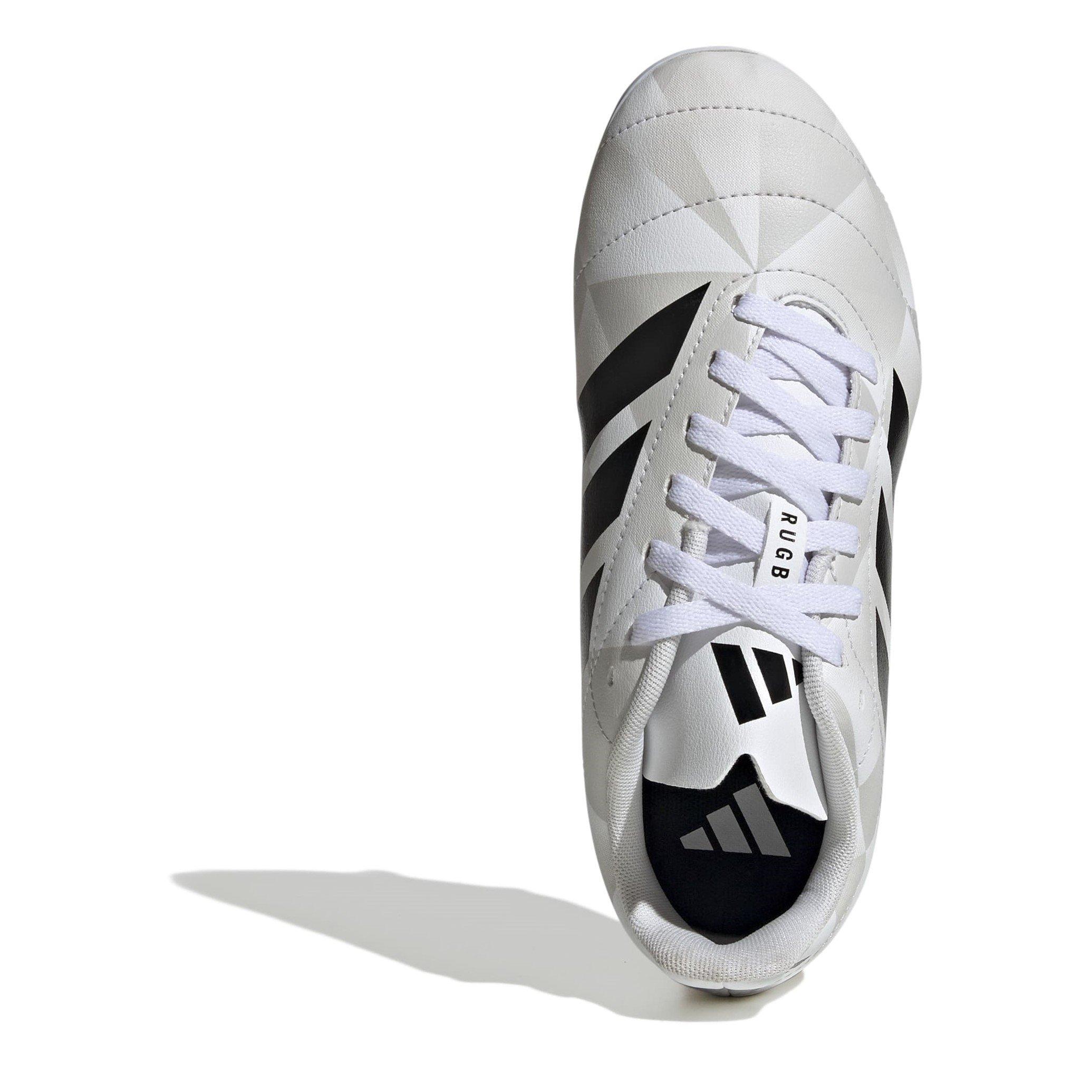 White/Black - adidas - Junior Soft Ground Rugby Boots - 5