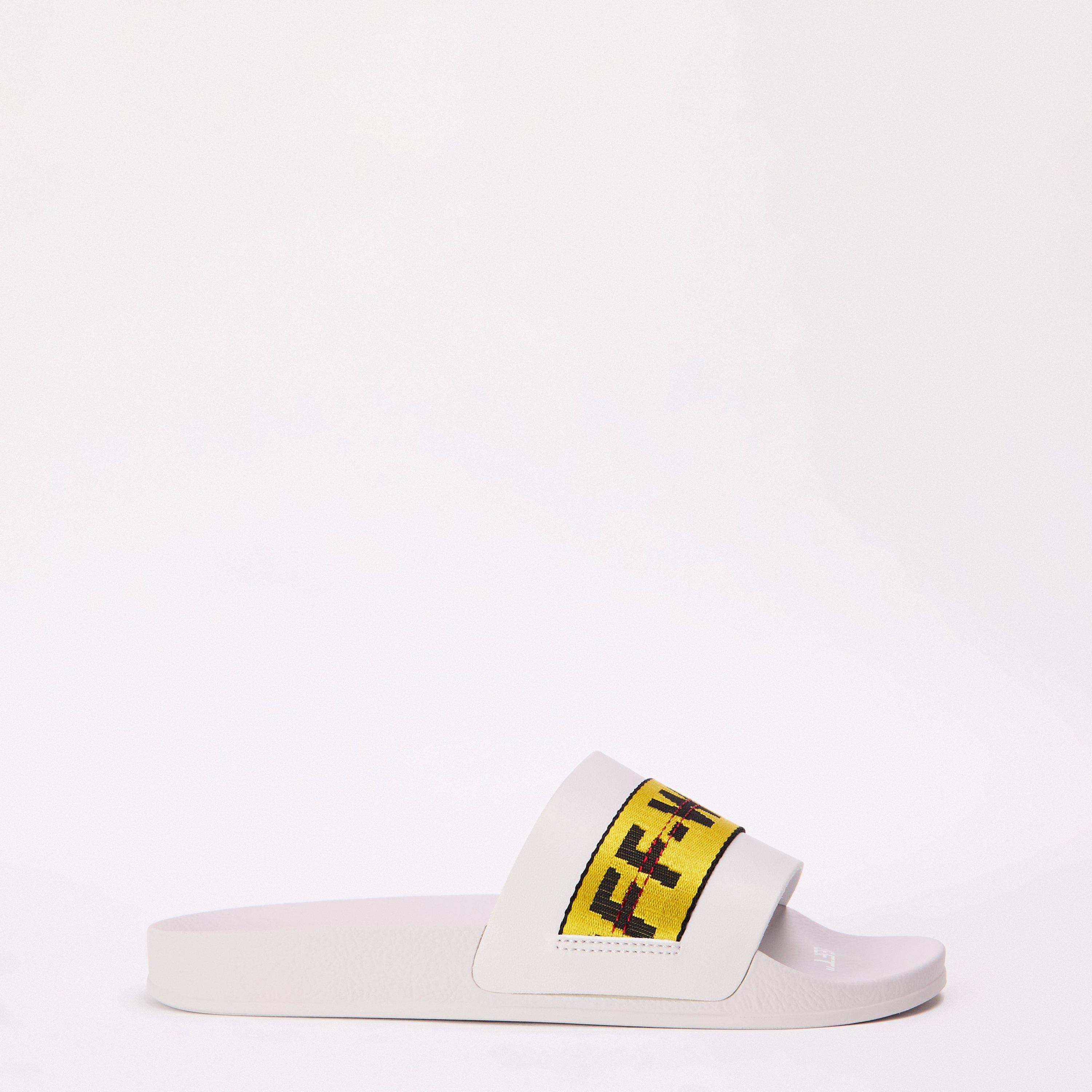 Grey/Yellow - Off White - Men's - Pool Sliders - 1