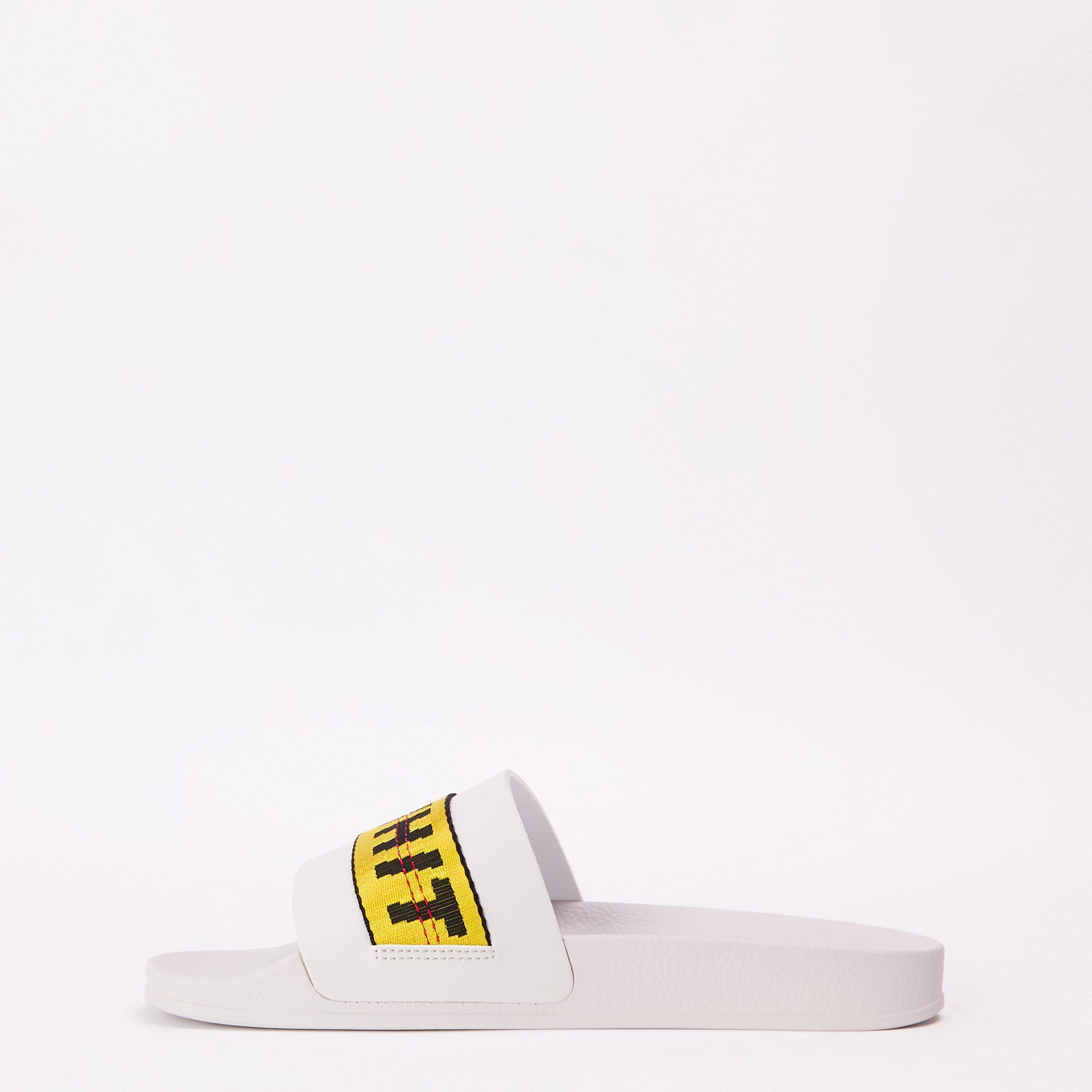 Grey/Yellow - Off White - Men's Pool Shoes - 2
