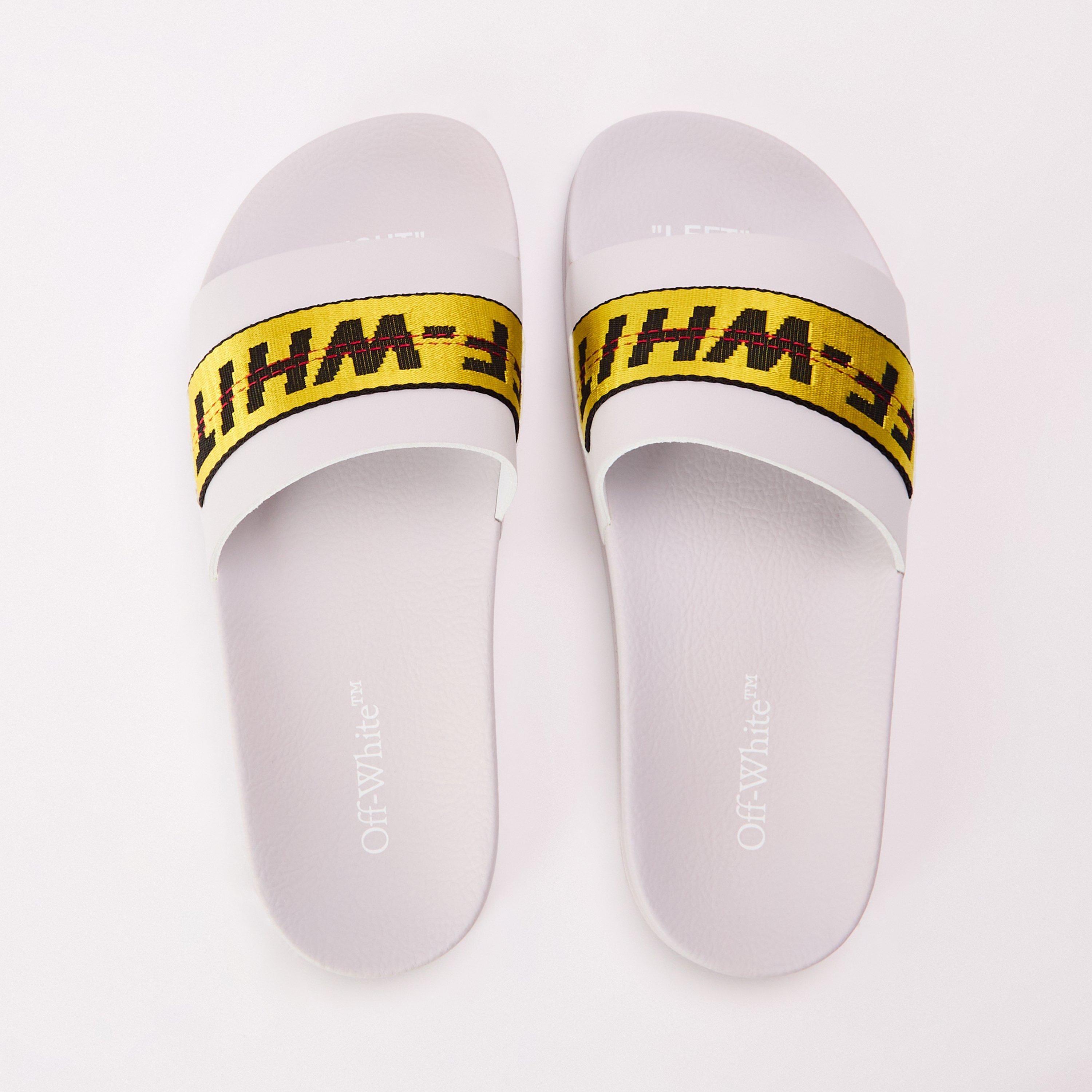 Grey/Yellow - Off White - Men's Pool Shoes - 4