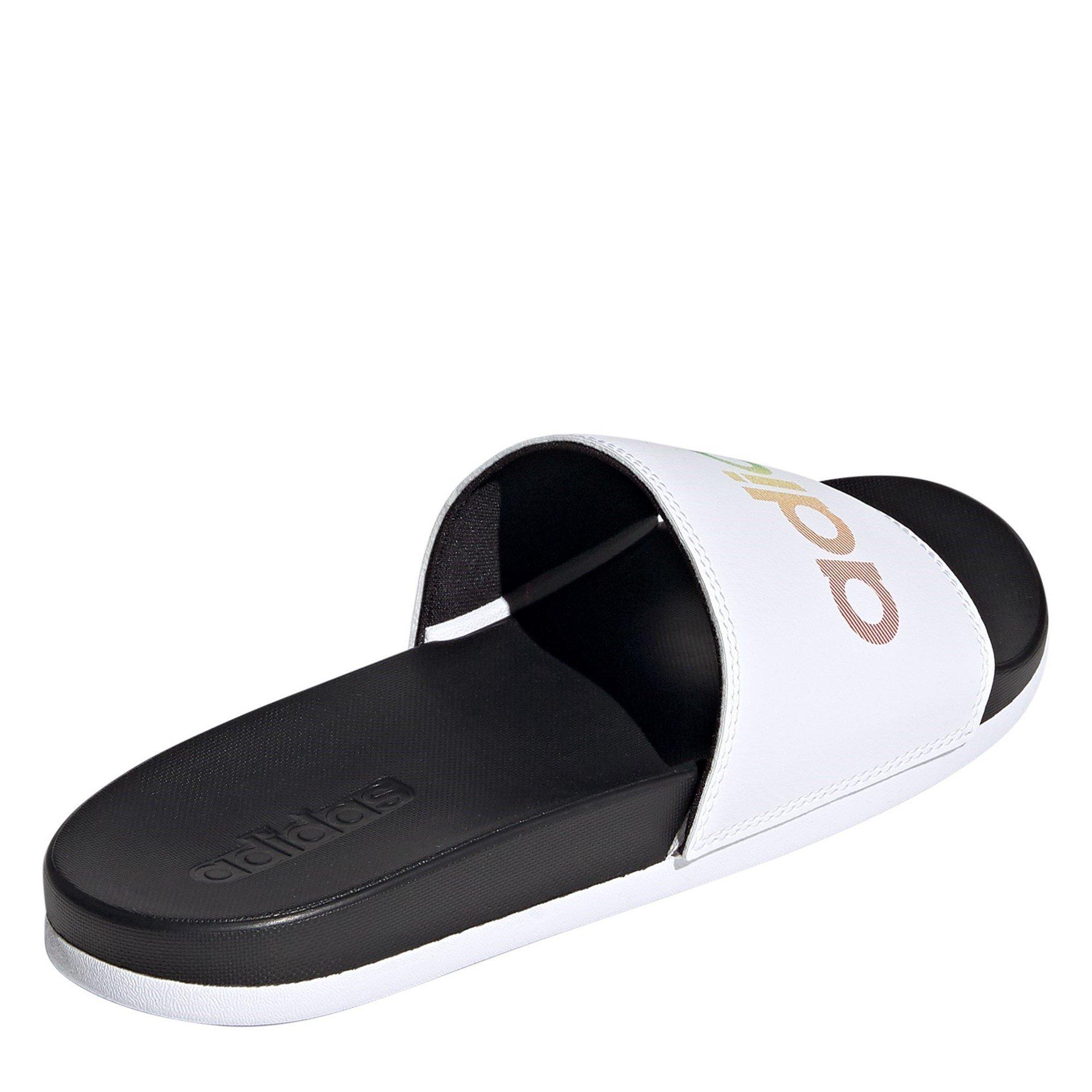 Noir/Blanc - adidas - Adilette Comfort Sliders Unisex Adults - 4