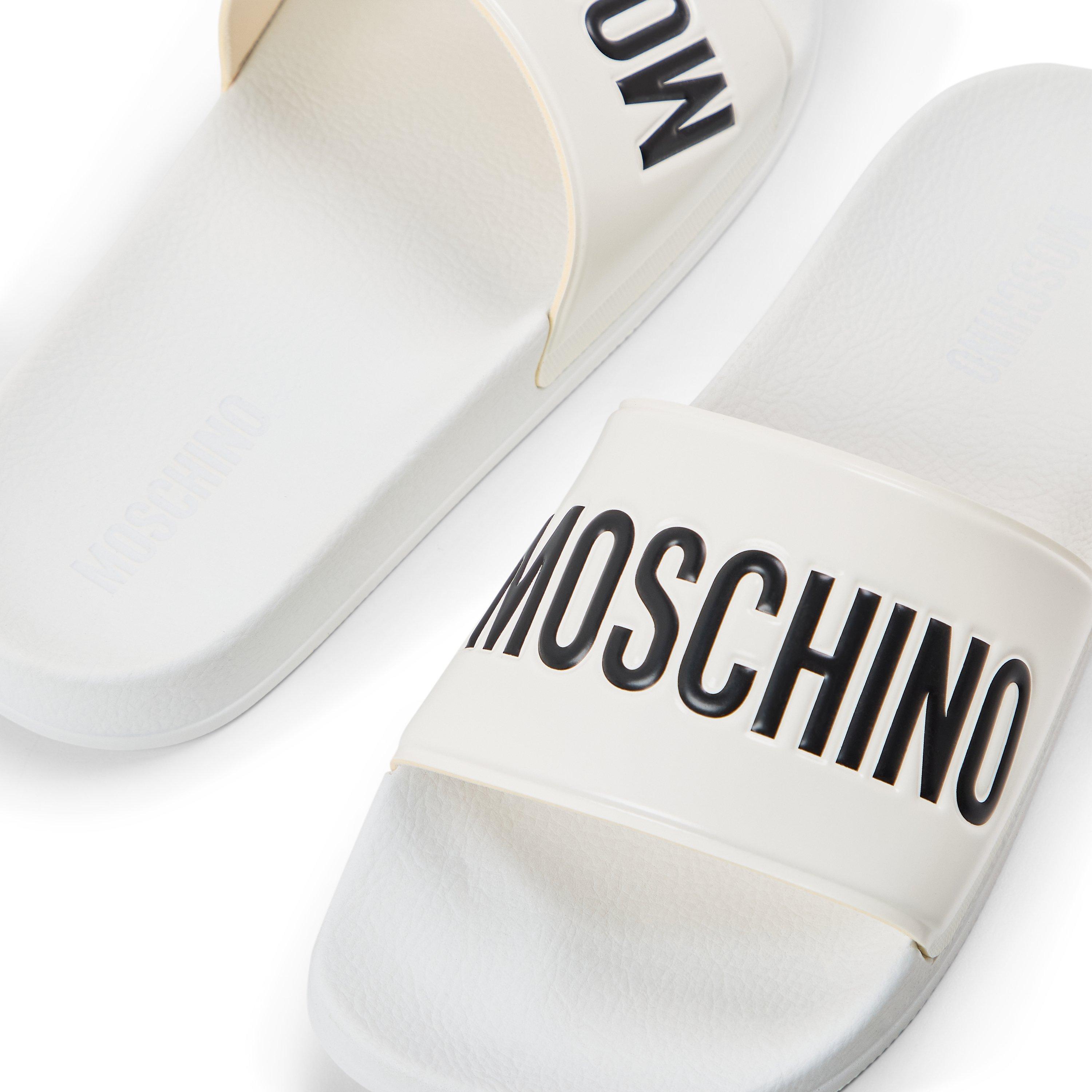 White - Moschino - Men's Slider Slippers - 3