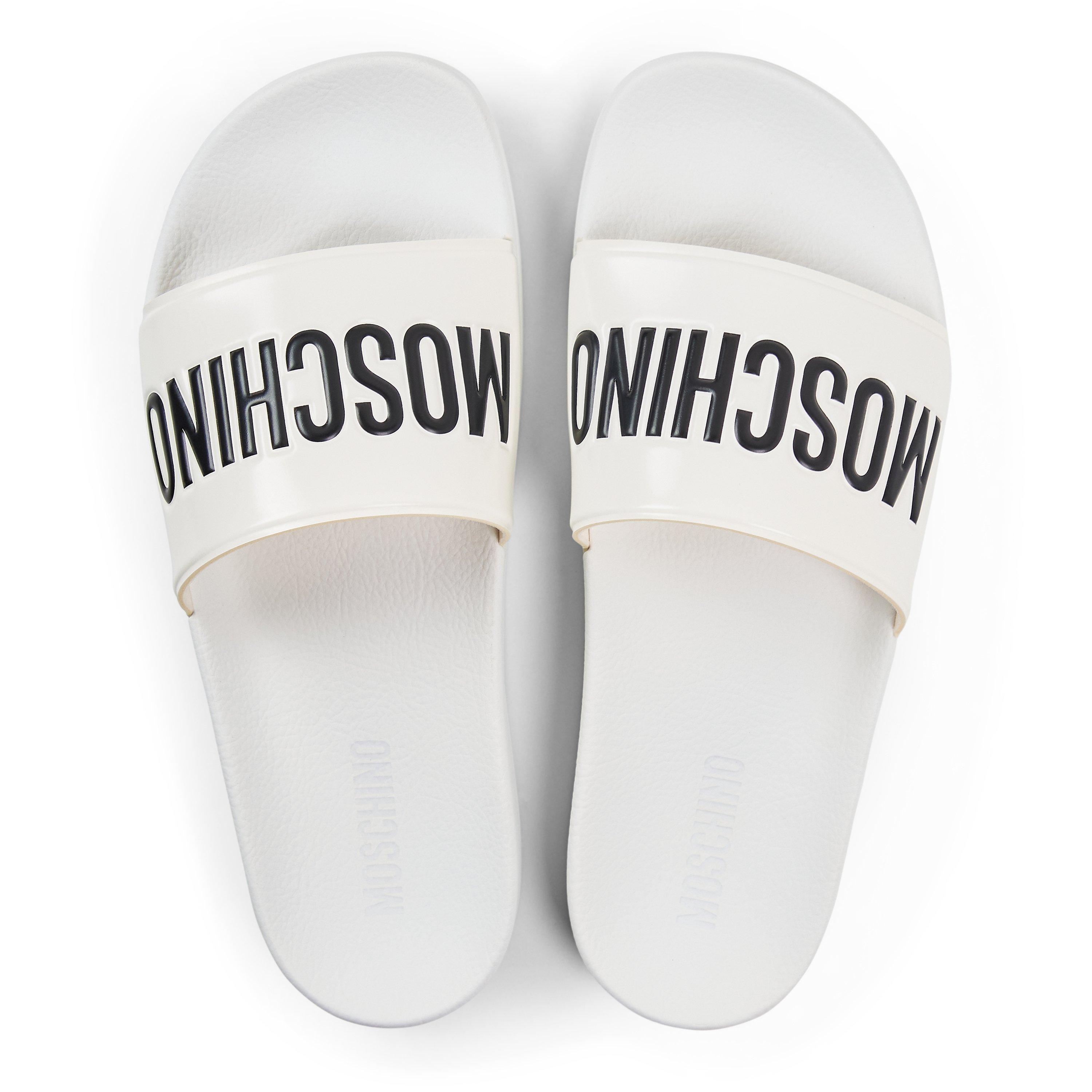 White - Moschino - Men's Slider Slippers - 4