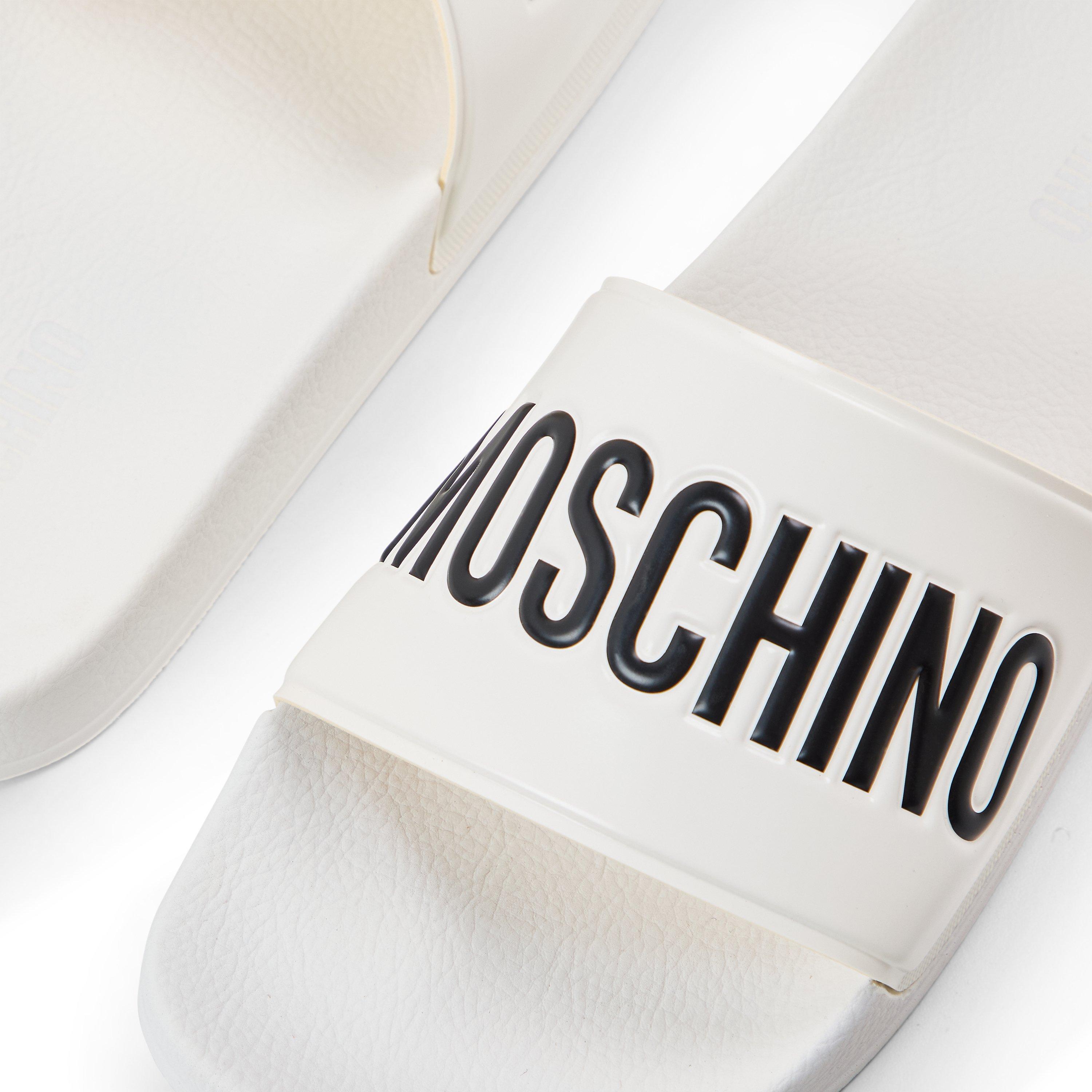White - Moschino - Men's Slider Slippers - 3