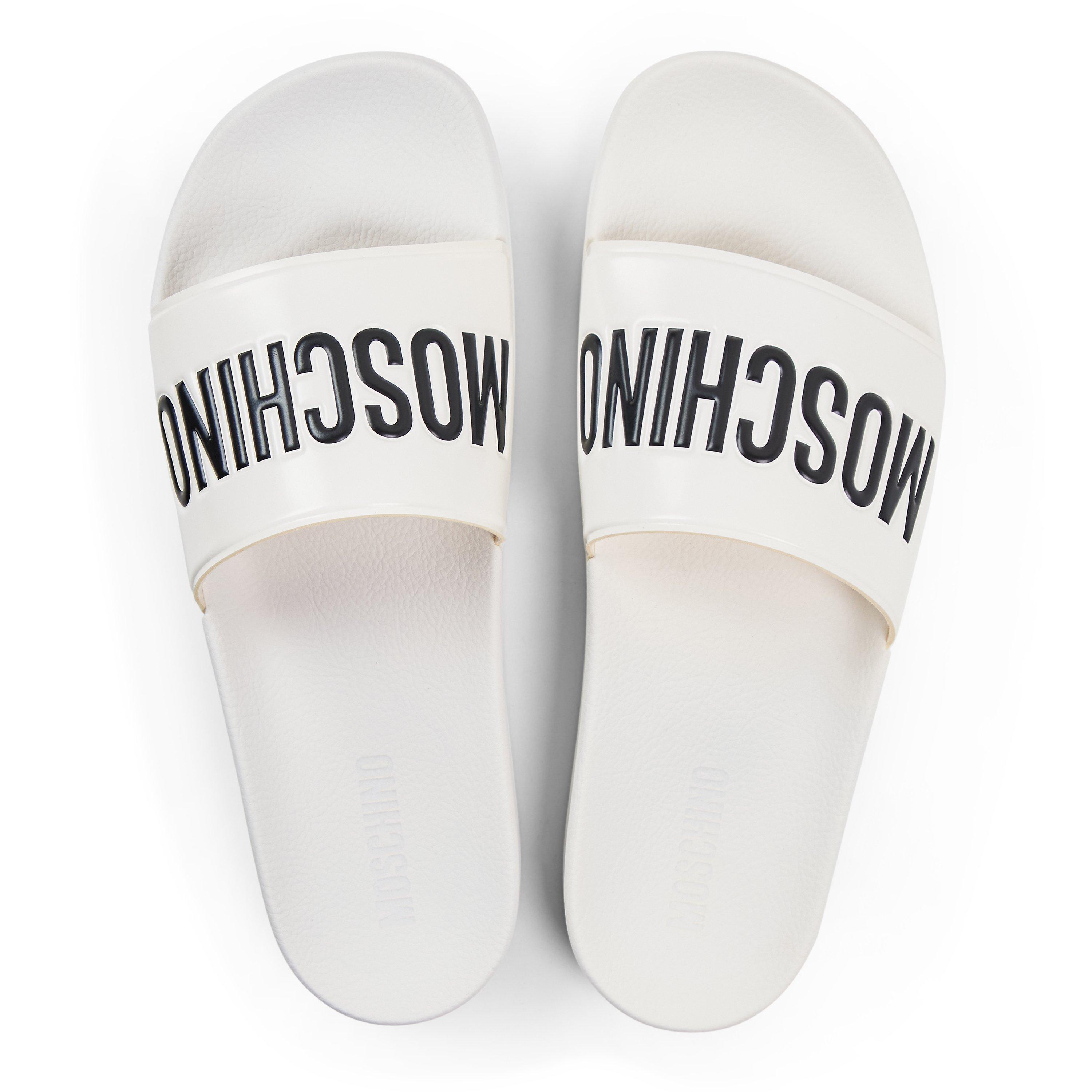 White - Moschino - Men's Slider Slippers - 4