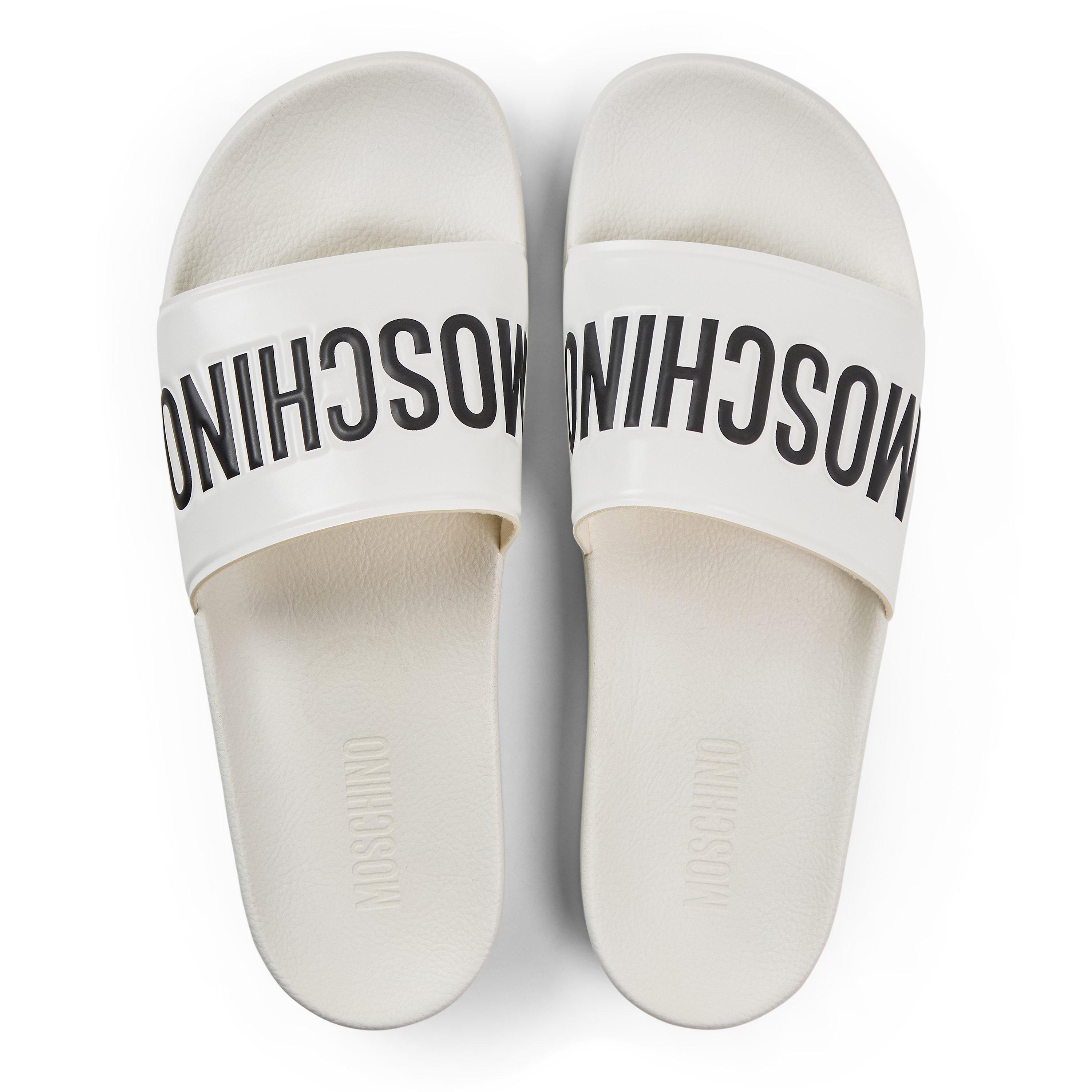 White - Moschino - Men's Slider Slippers - 4