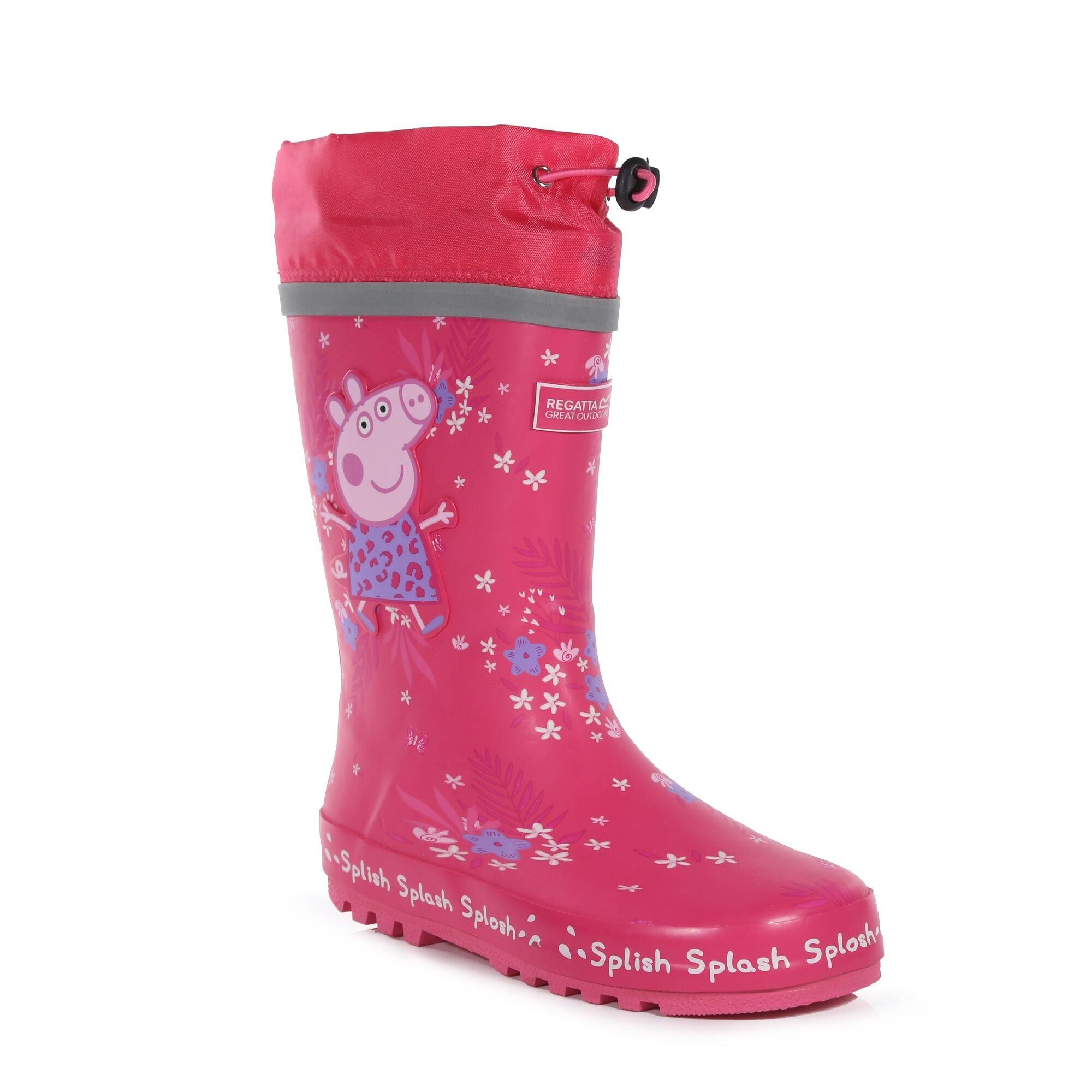 Regatta Girls Kids Peppa Pig Splash Wellies - Pinkfustrop - C13