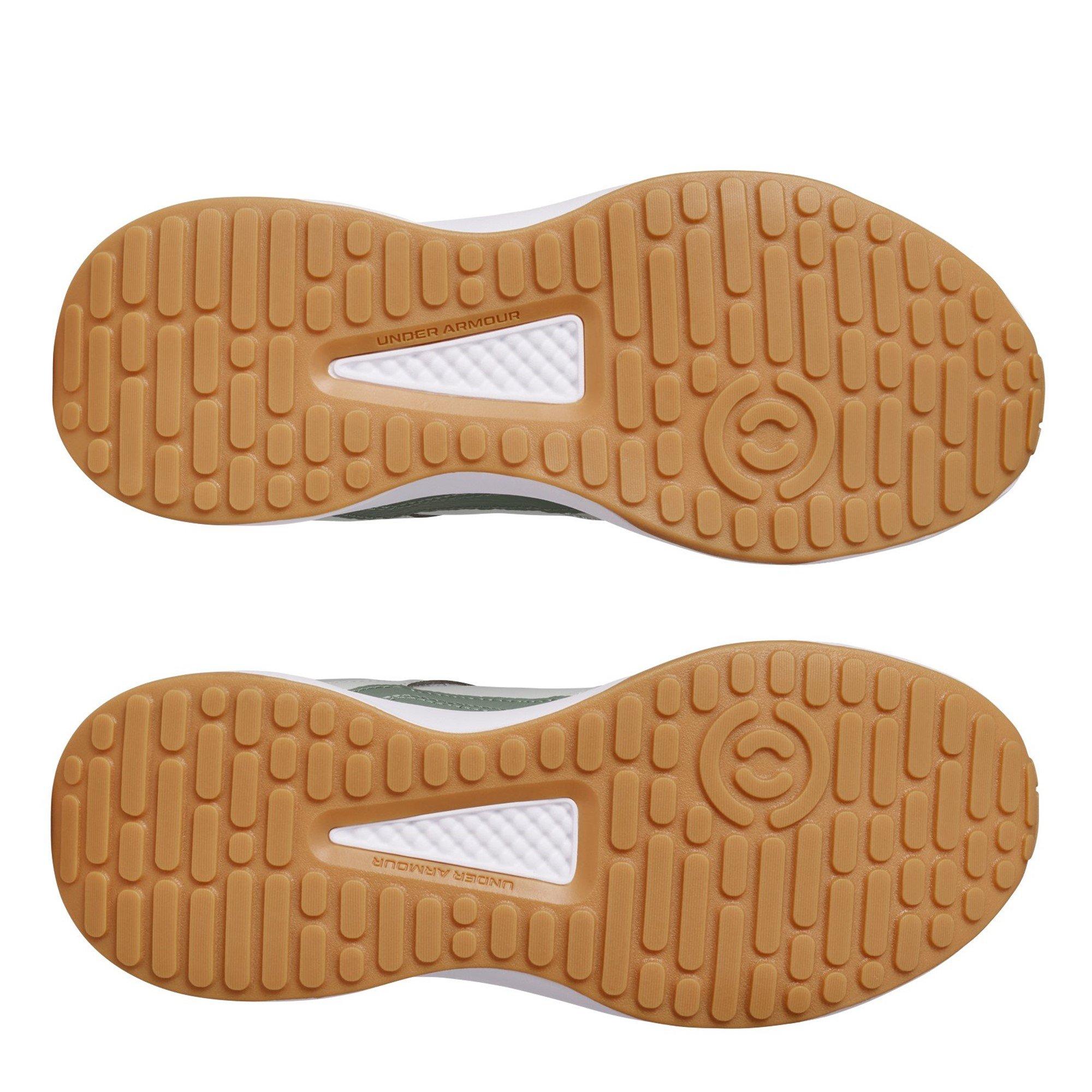 Grn/Wht/Blk - Under Armour - Men's Edge Leather Low-Top Trainers - 3