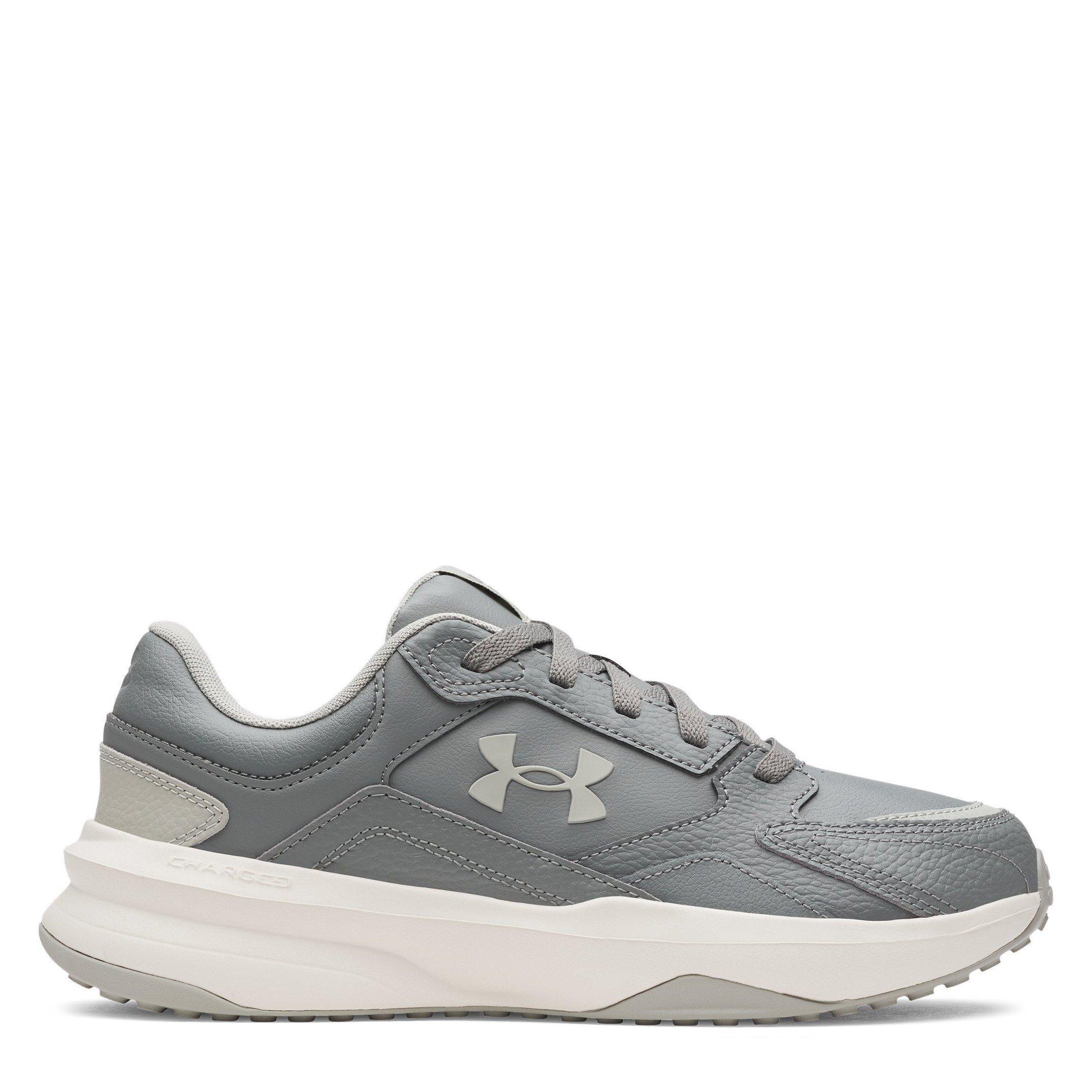 Under Armour Men's Edge Leather Low-Top Trainers - Grn/Wht/Tita - 11 (46)
