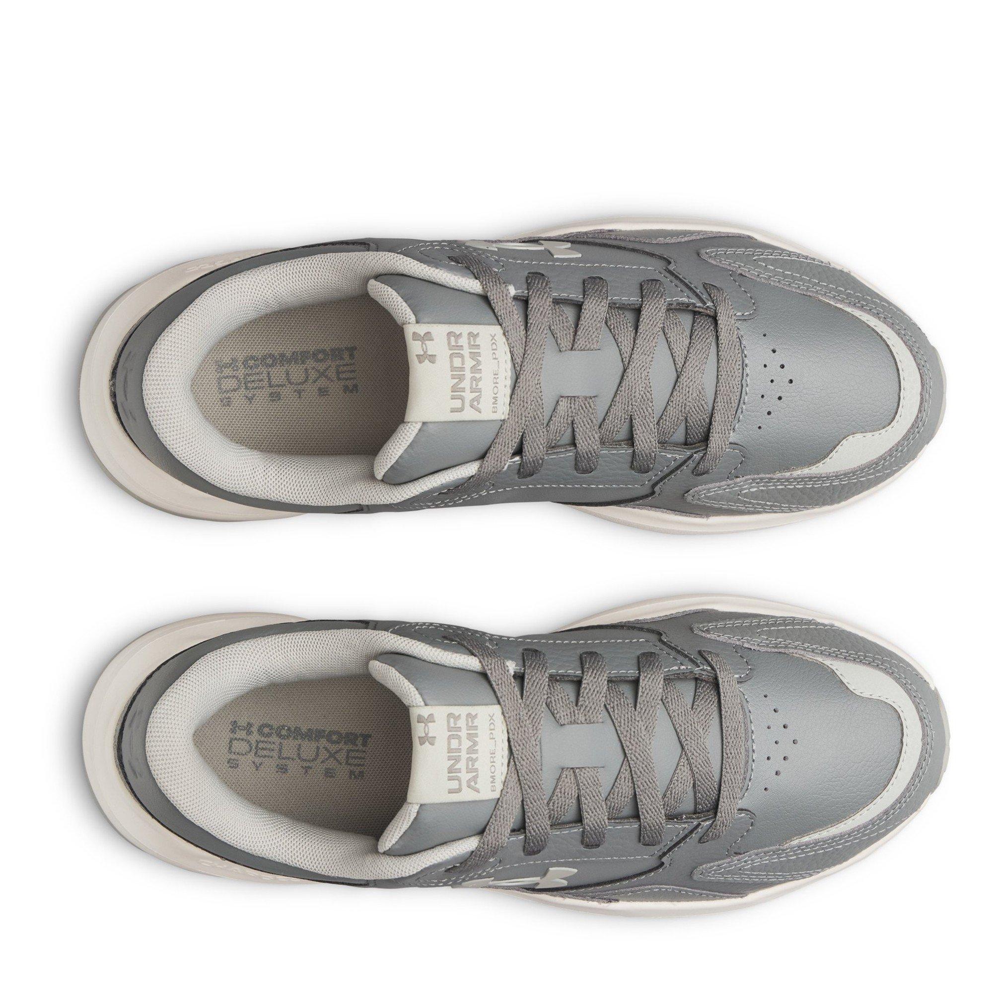 Grn/Wht/Tita - Under Armour - Men's Edge Leather Low-Top Trainers - 4