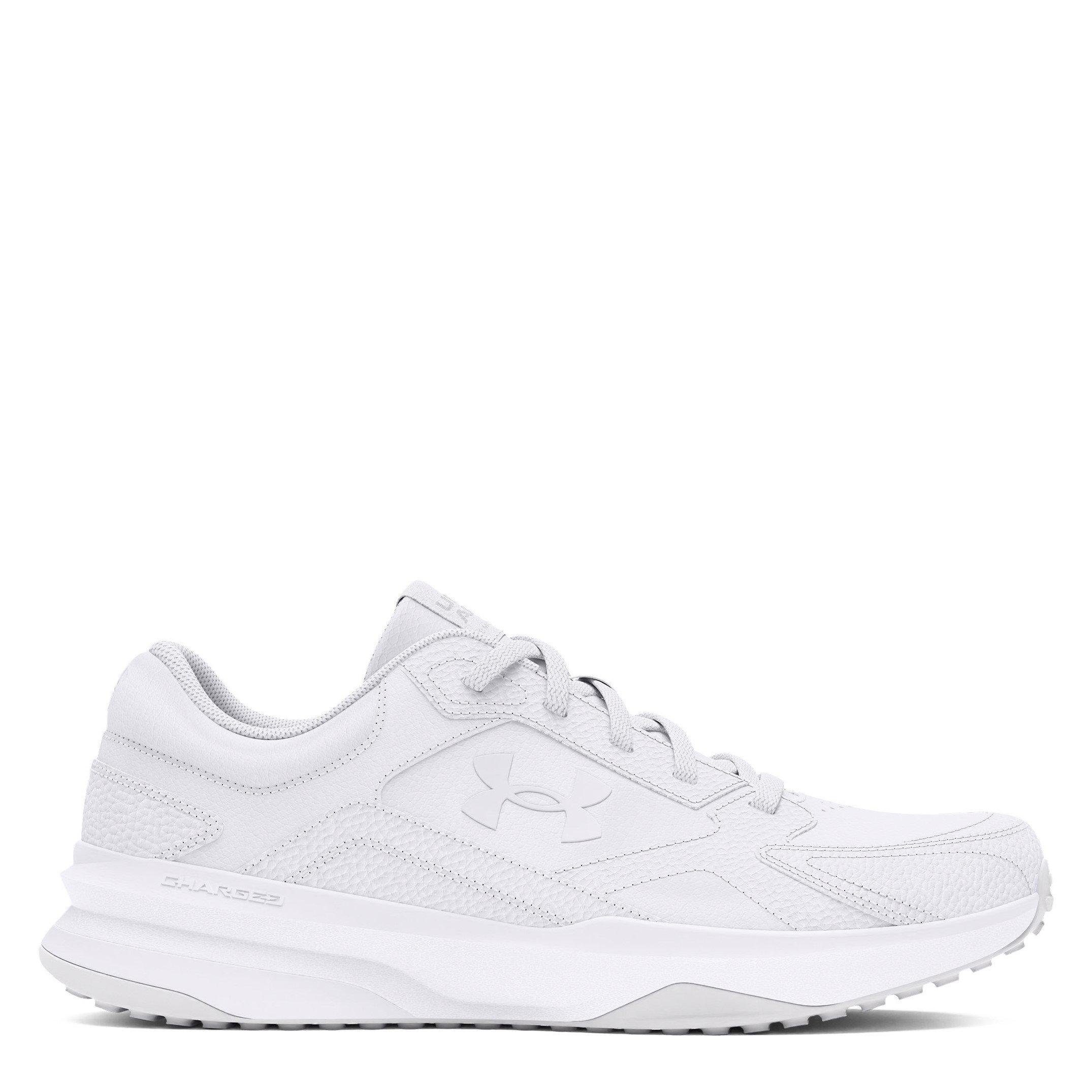 Under Armour Men's Edge Leather Low-Top Trainers - Wht/Halo - 9 (44)