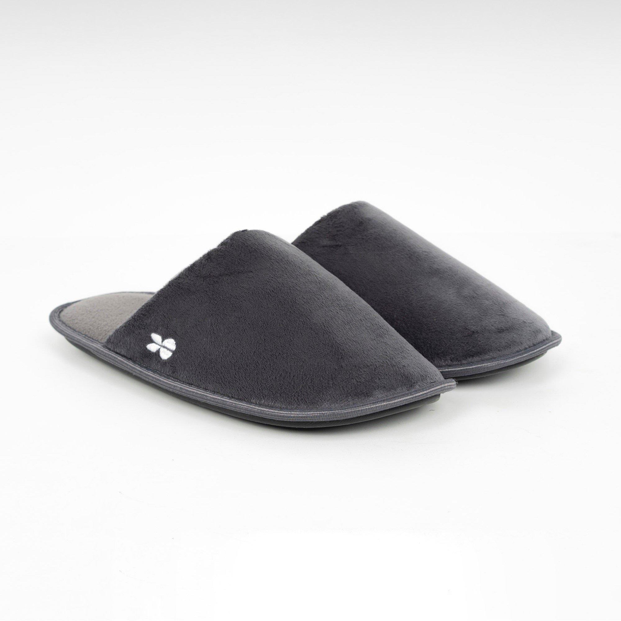 Charcoal - Crosshatch - Men's Slipfort Mule Slippers - 1
