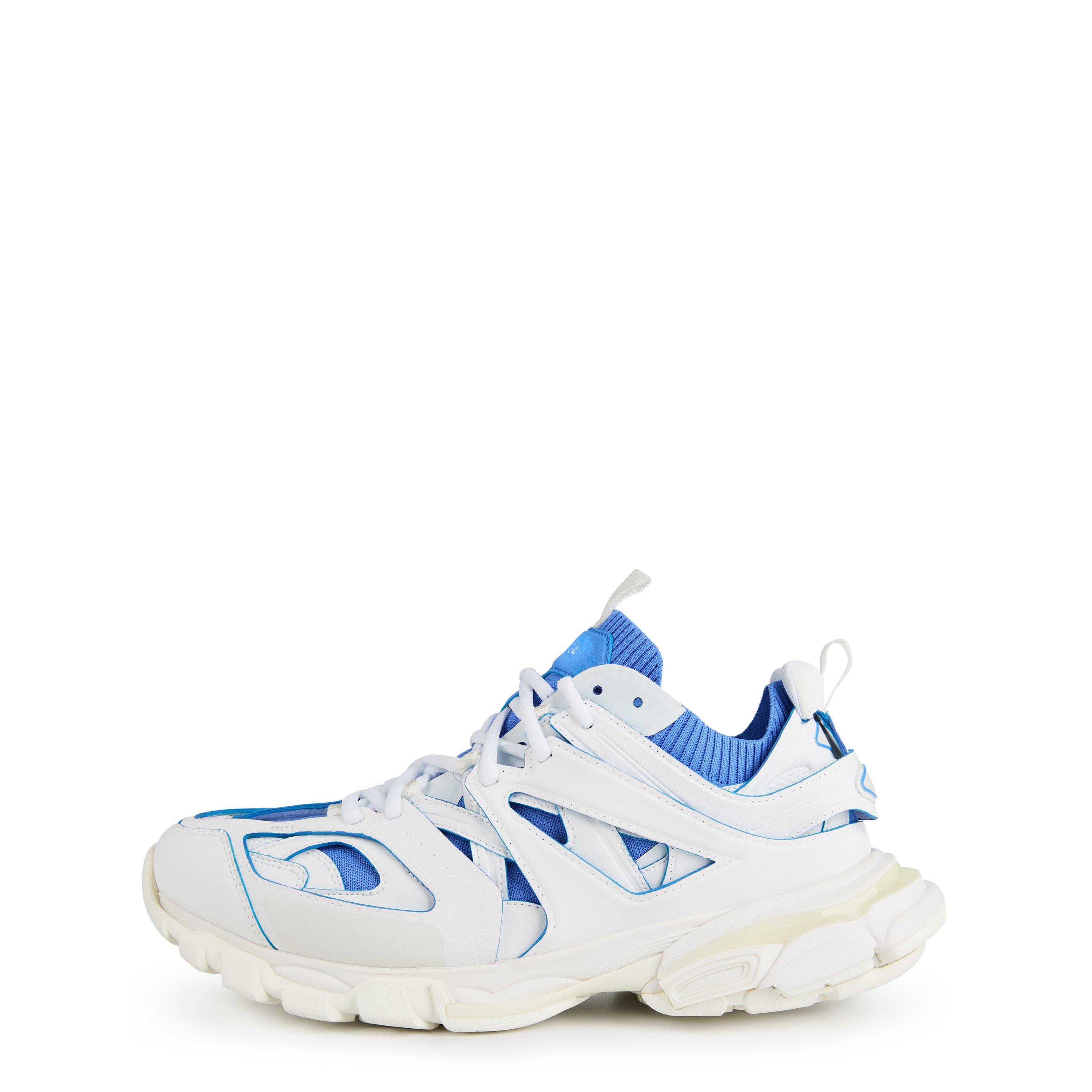 white/Blue - Balenciaga - Track Sock Trainers - 3